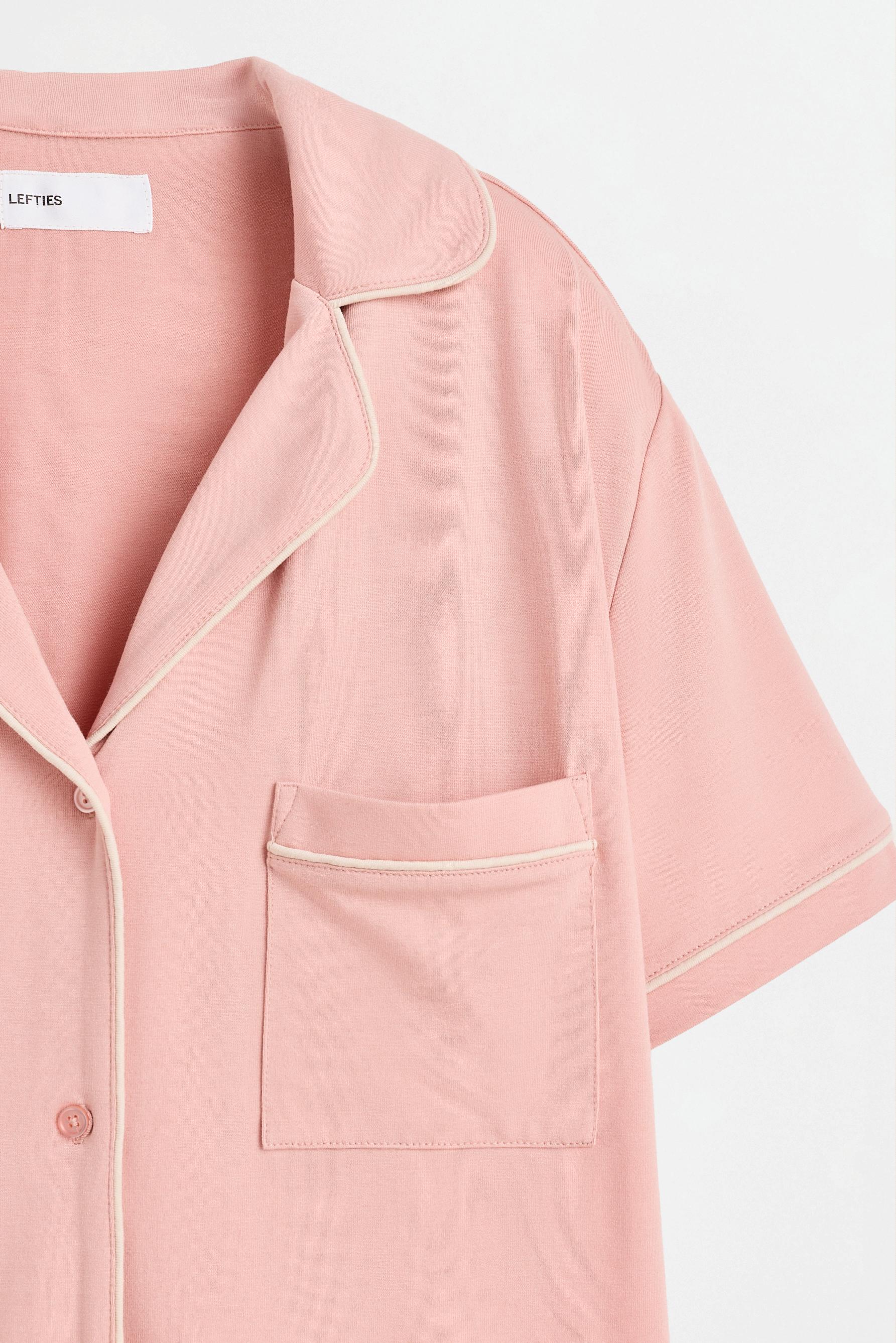 Long shirt-style pyjamas — PASTEL PINK