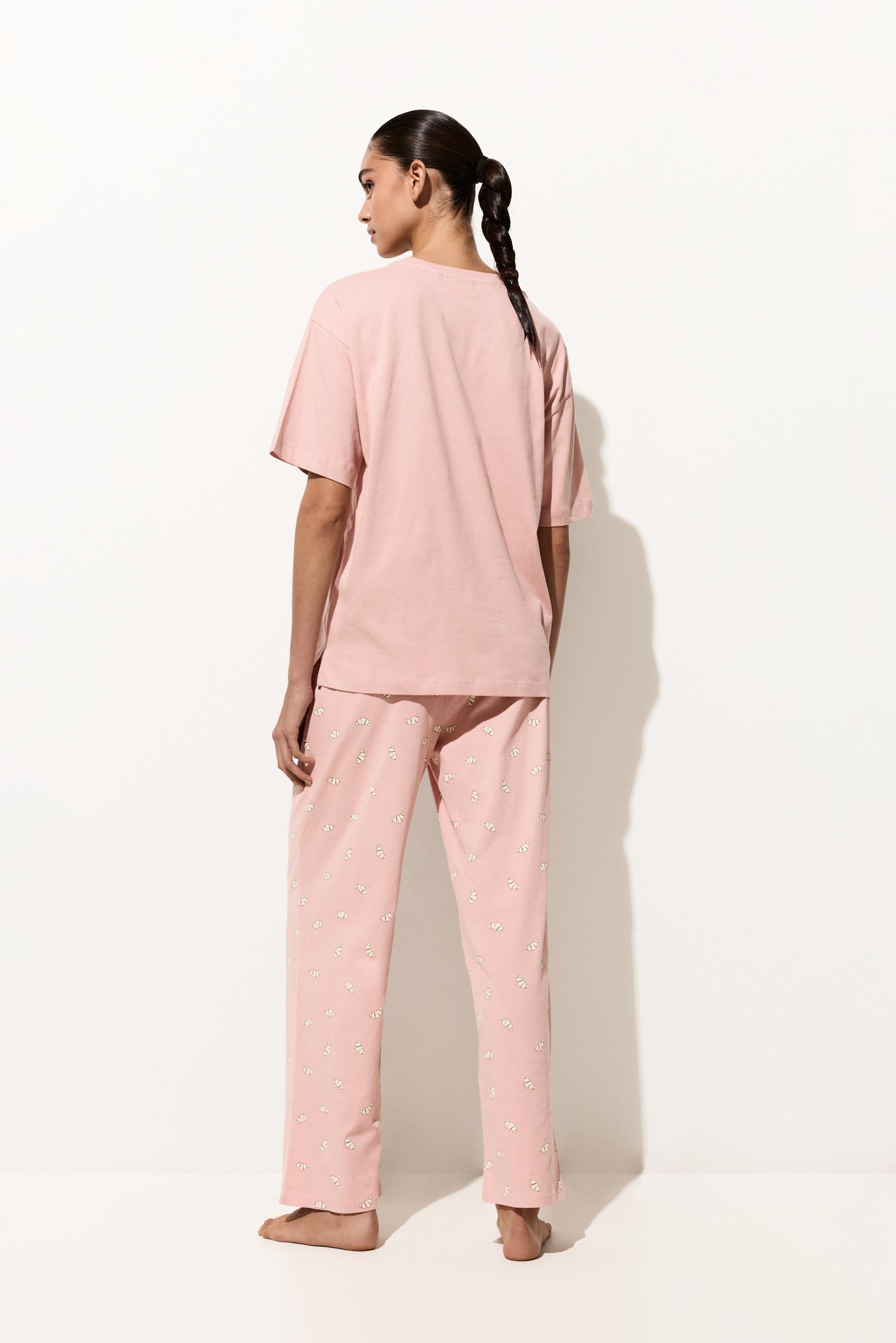 Long printed pyjamas — PASTEL PINK