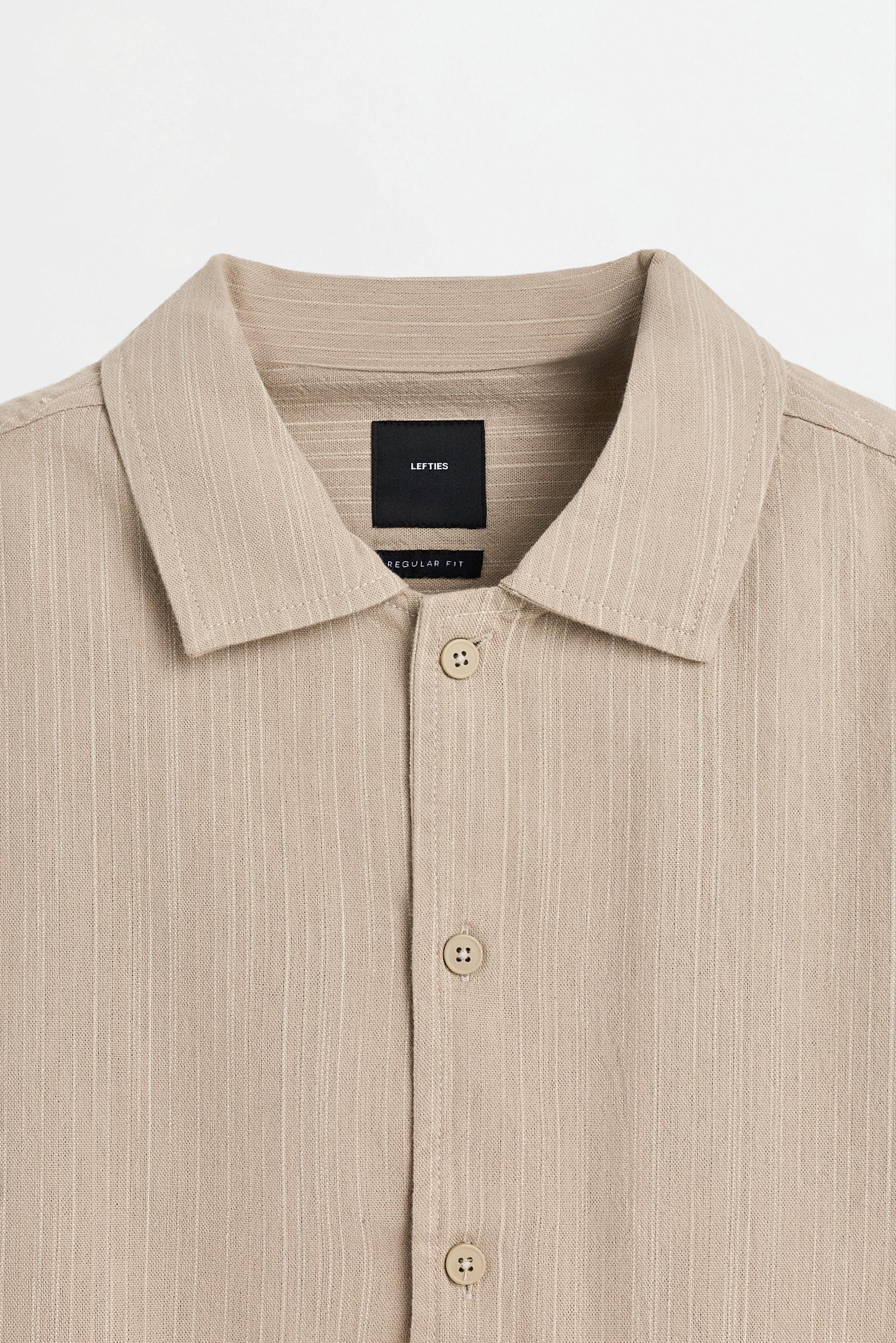 Striped short sleeve shirt — PALE OCHRE