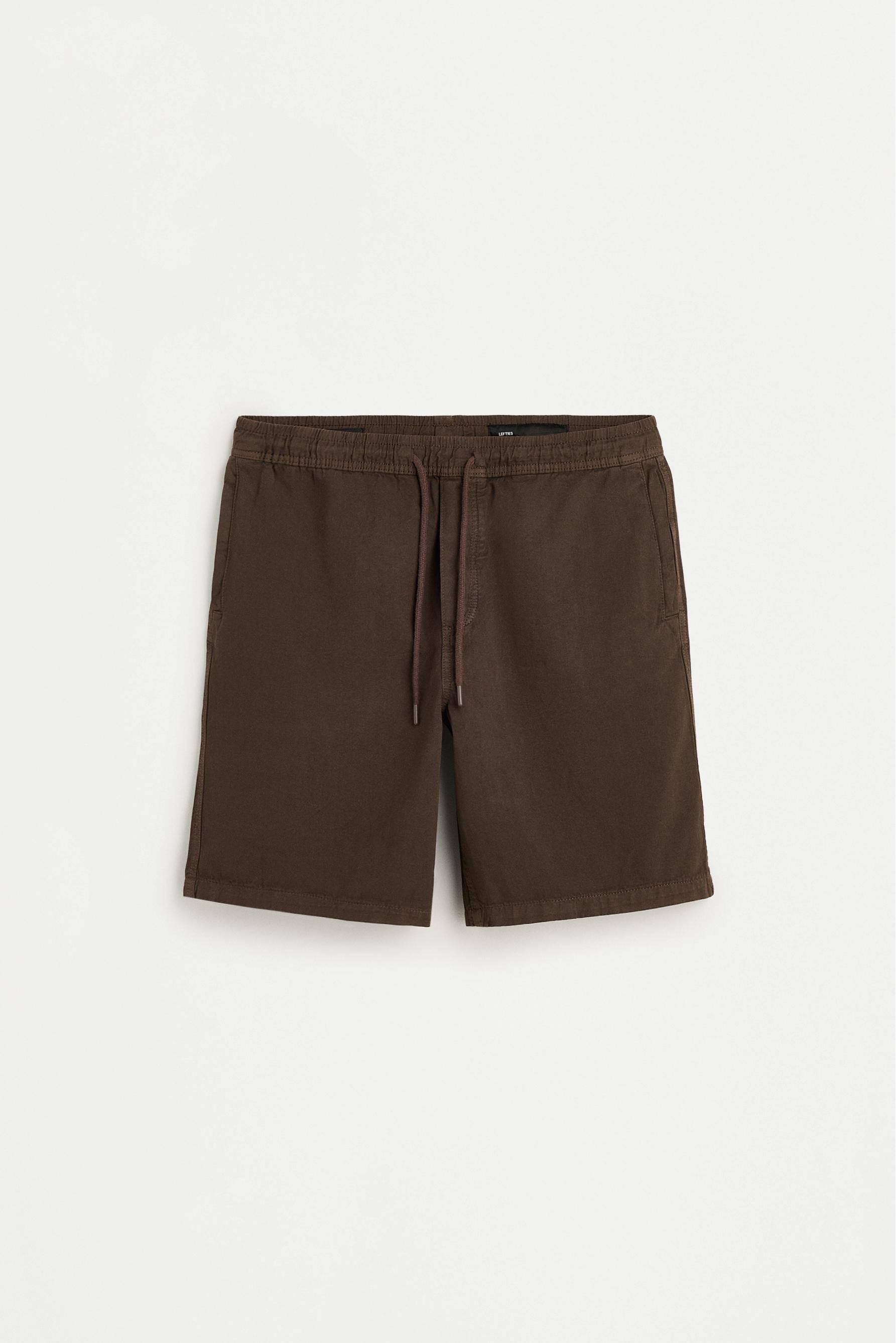 Denim jogger Bermuda shorts — CHOCOLATE