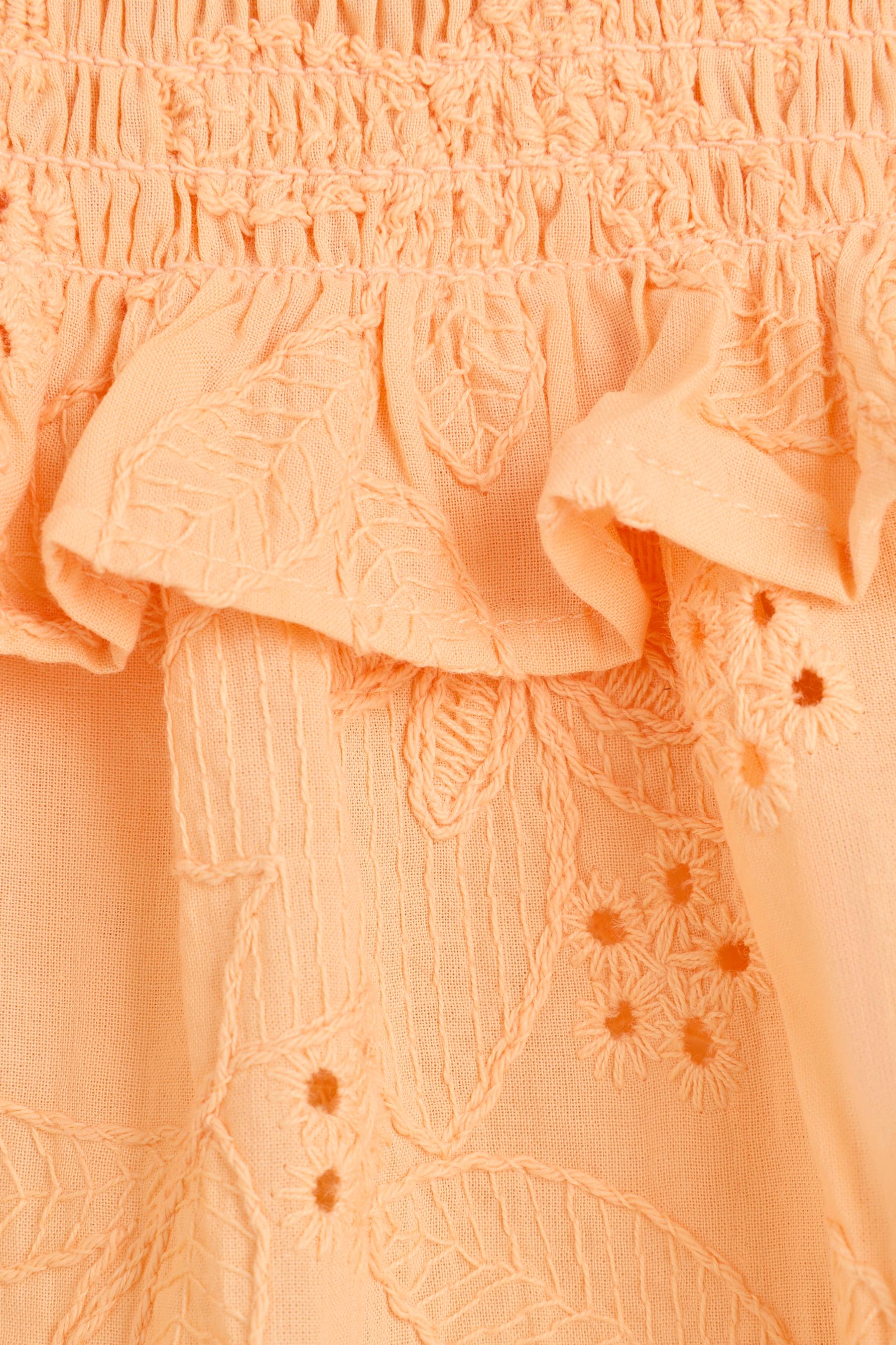 Swiss embroidery top — LIGHT ORANGE