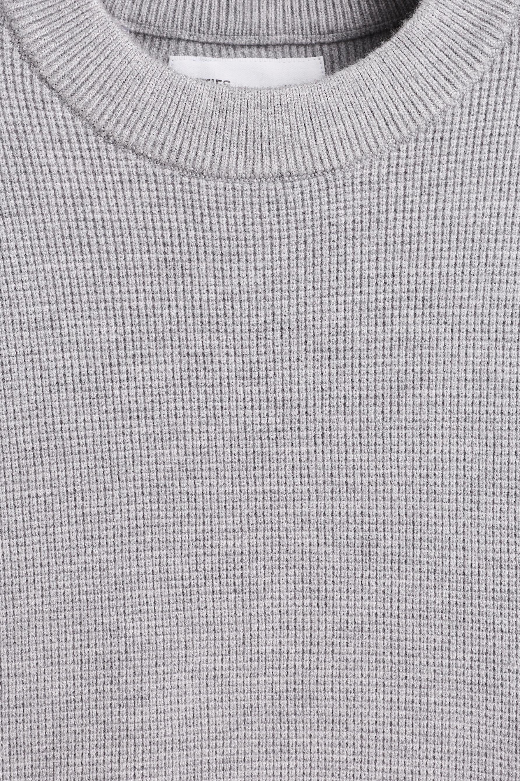 Waffle-knit sweater — GREY MARL