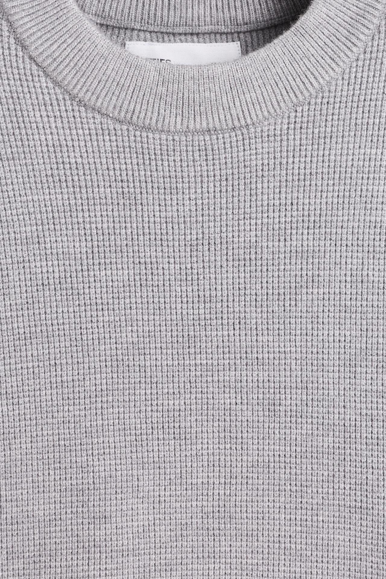 Waffle-knit sweater — GREY MARL
