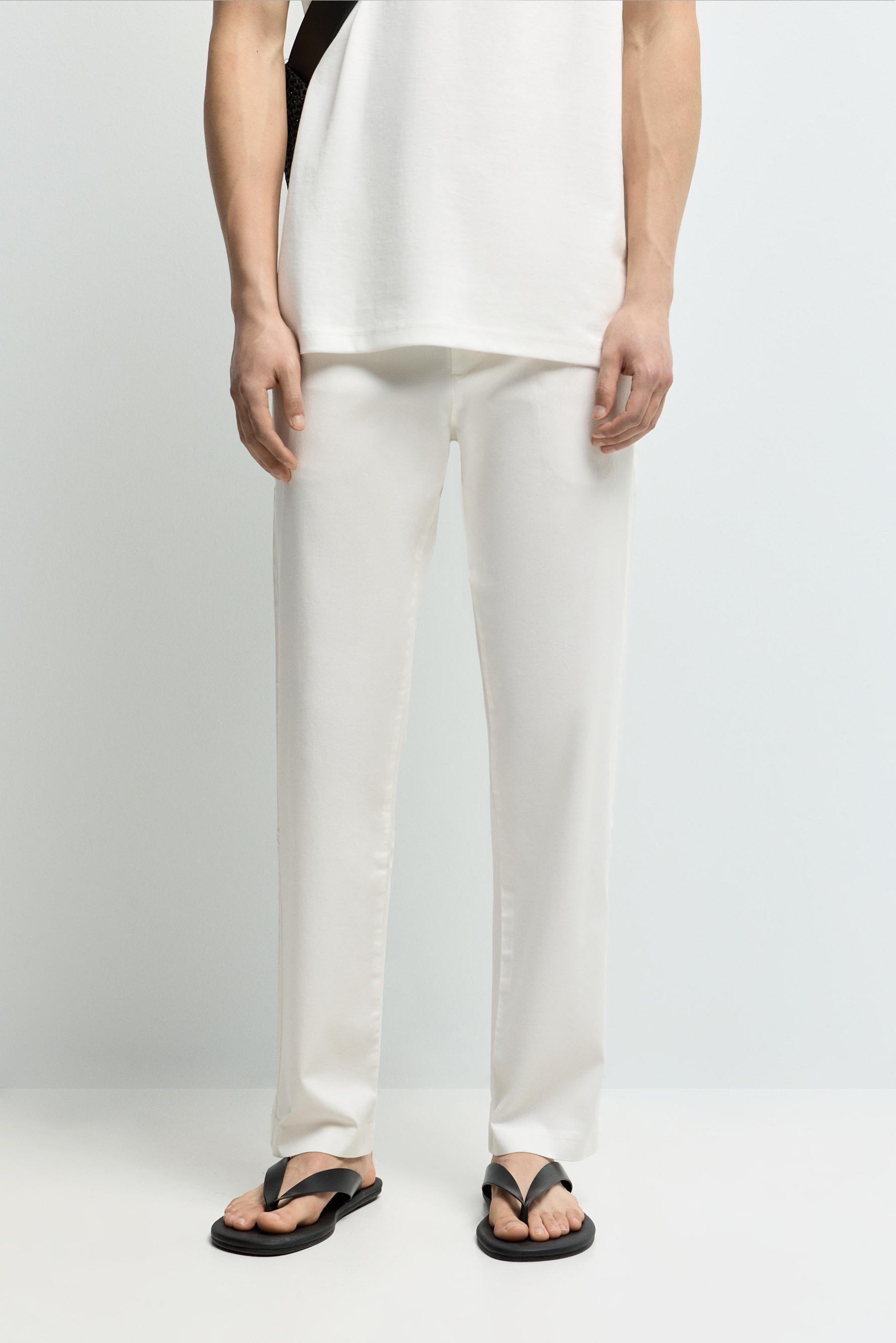 Slim fit chino trousers — OFF WHITE