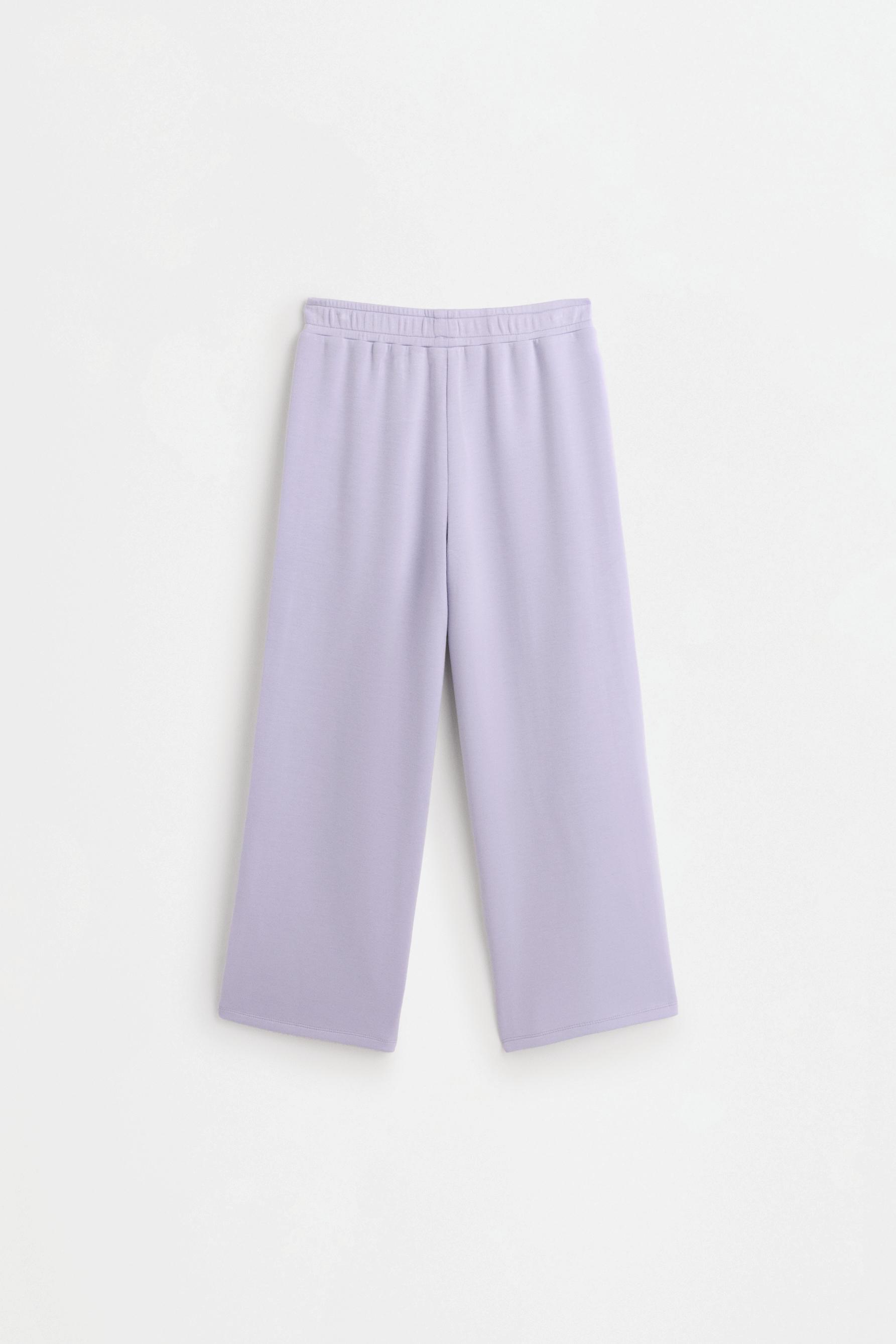 Viscose trousers with buttons — DARK MULBERRY