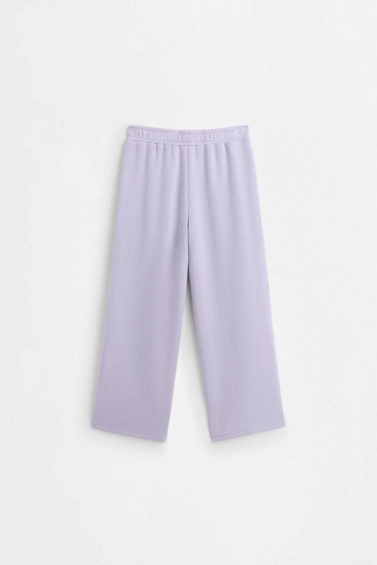 Viscose trousers with buttons — DARK MULBERRY