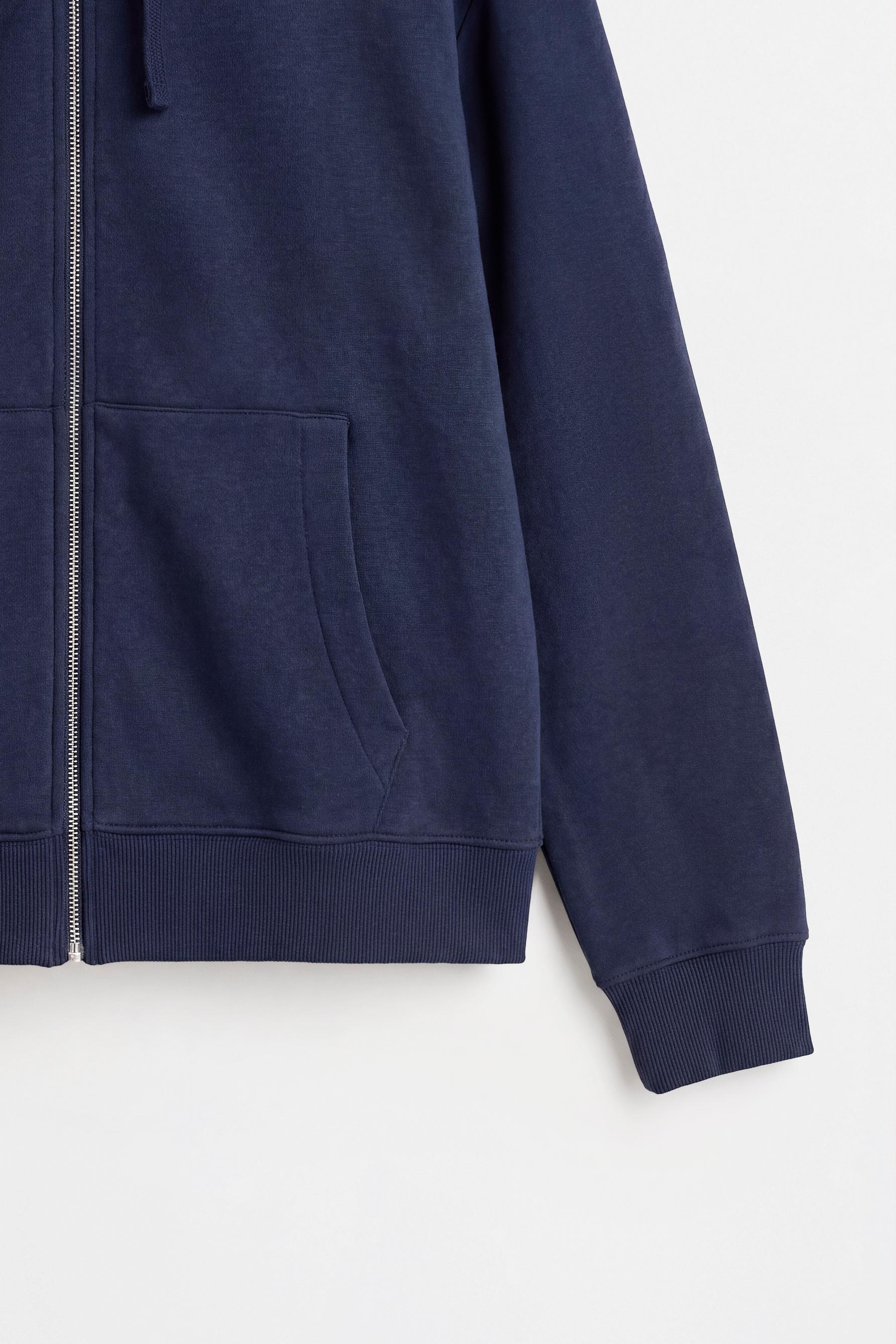 Basic zip-up hoodie — NAVY