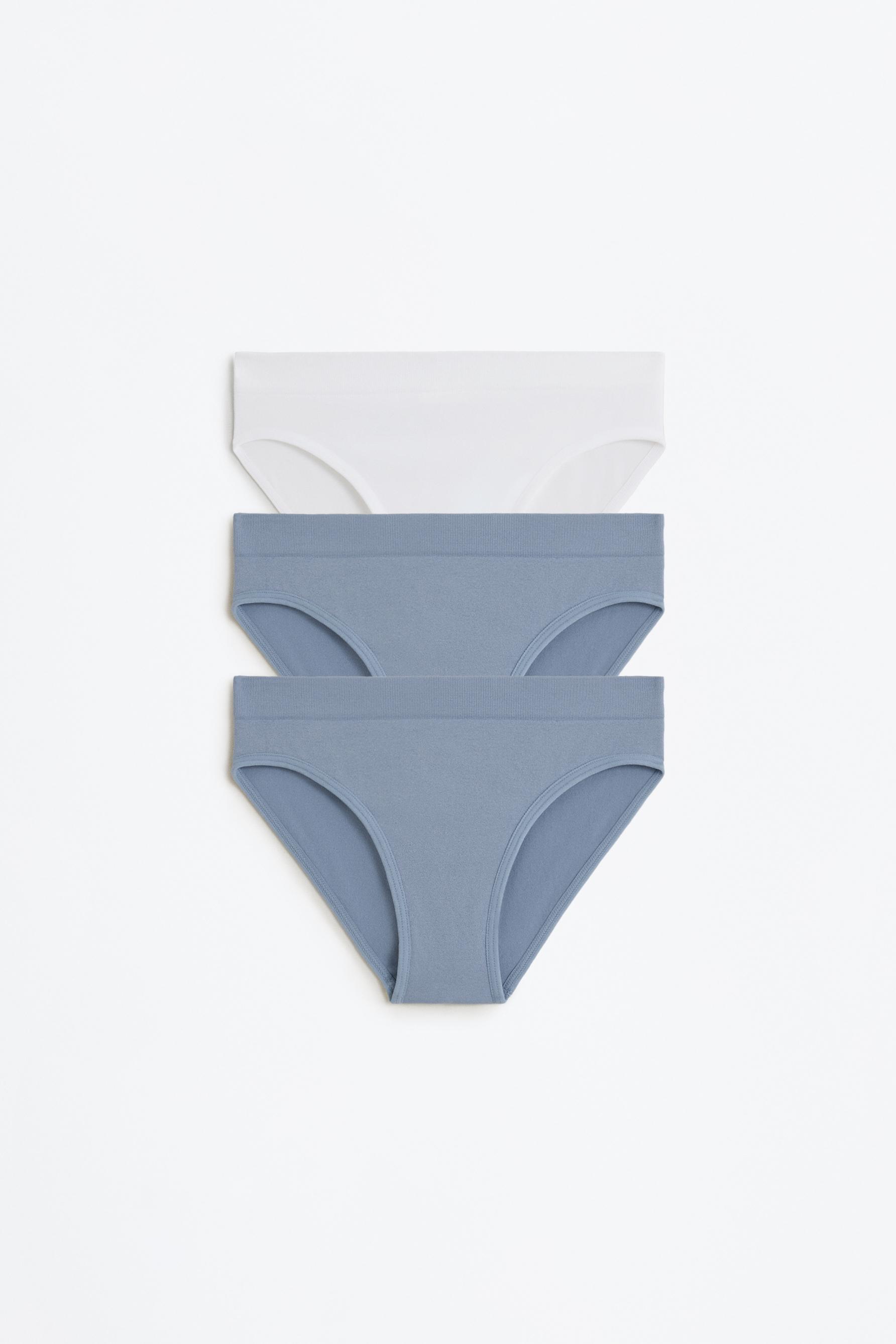 Seamless briefs (Pack of 3) — WHITE/SKY BLUE