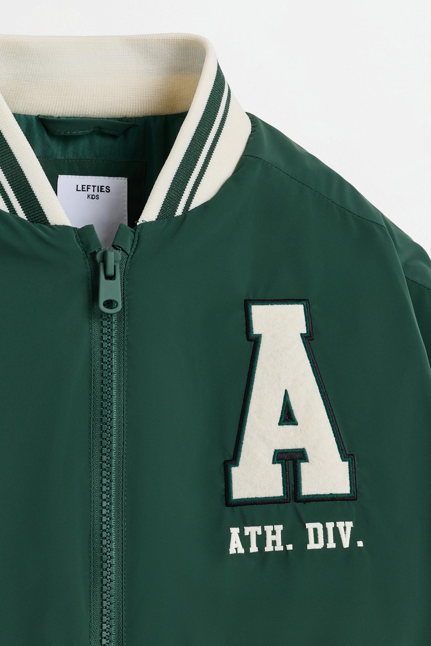 Bomber jacket with patches — TEAL GREEN