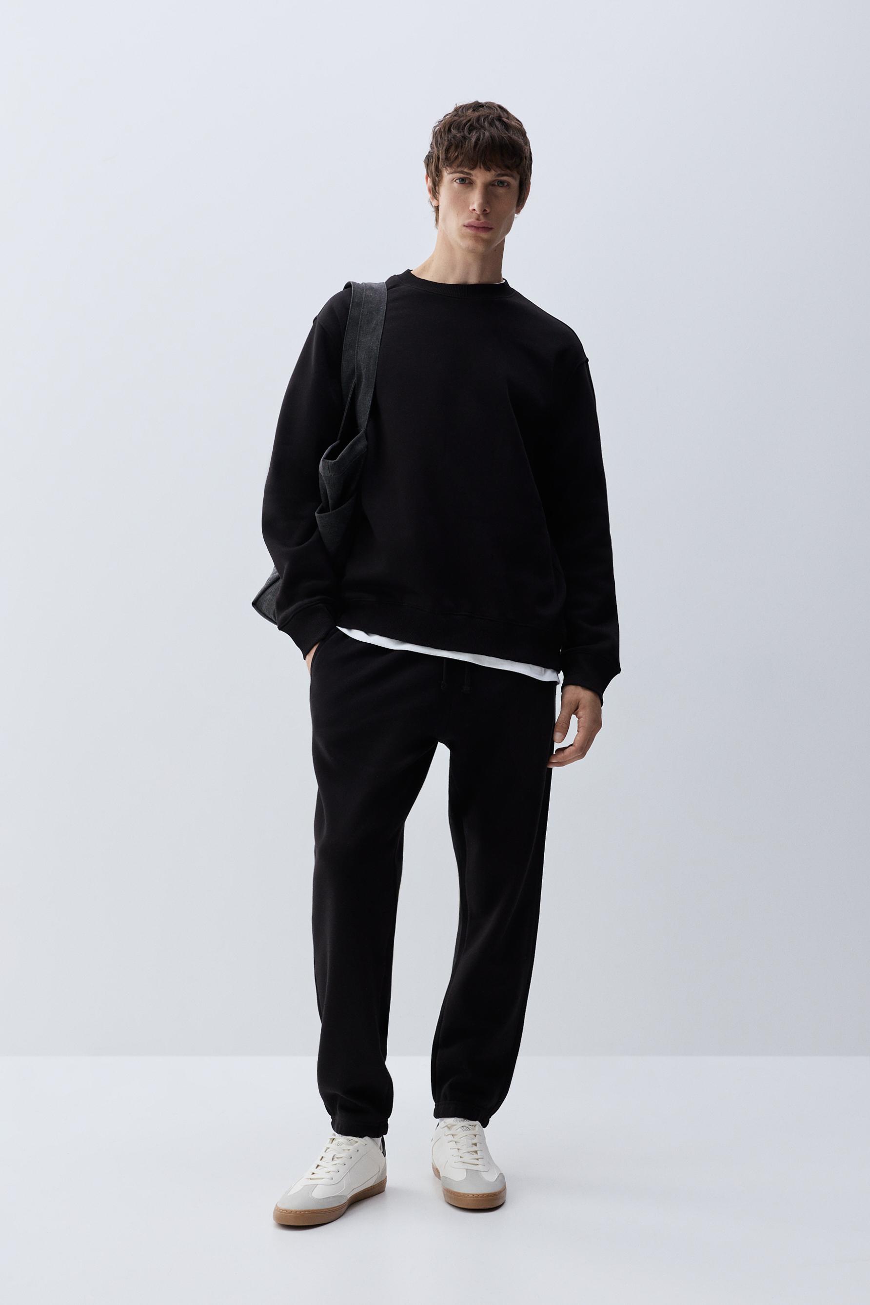 Slim fit tracksuit bottoms — BLACK