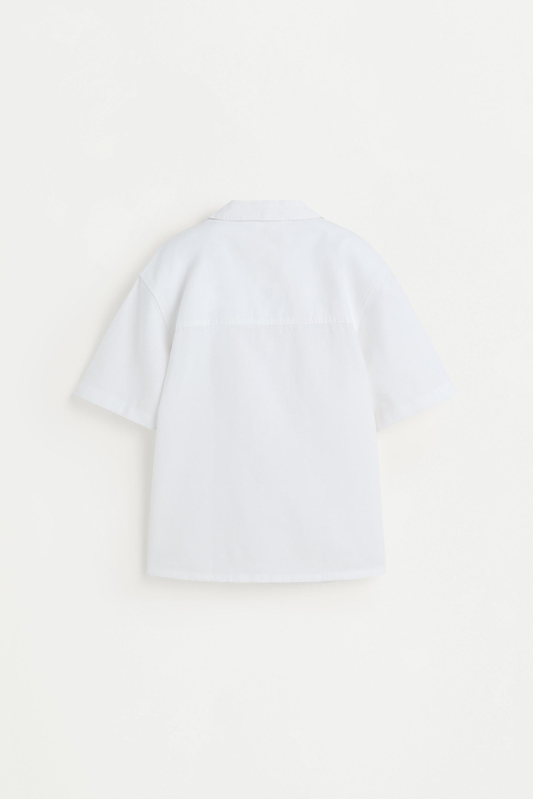 Linen-cotton resort shirt — WHITE
