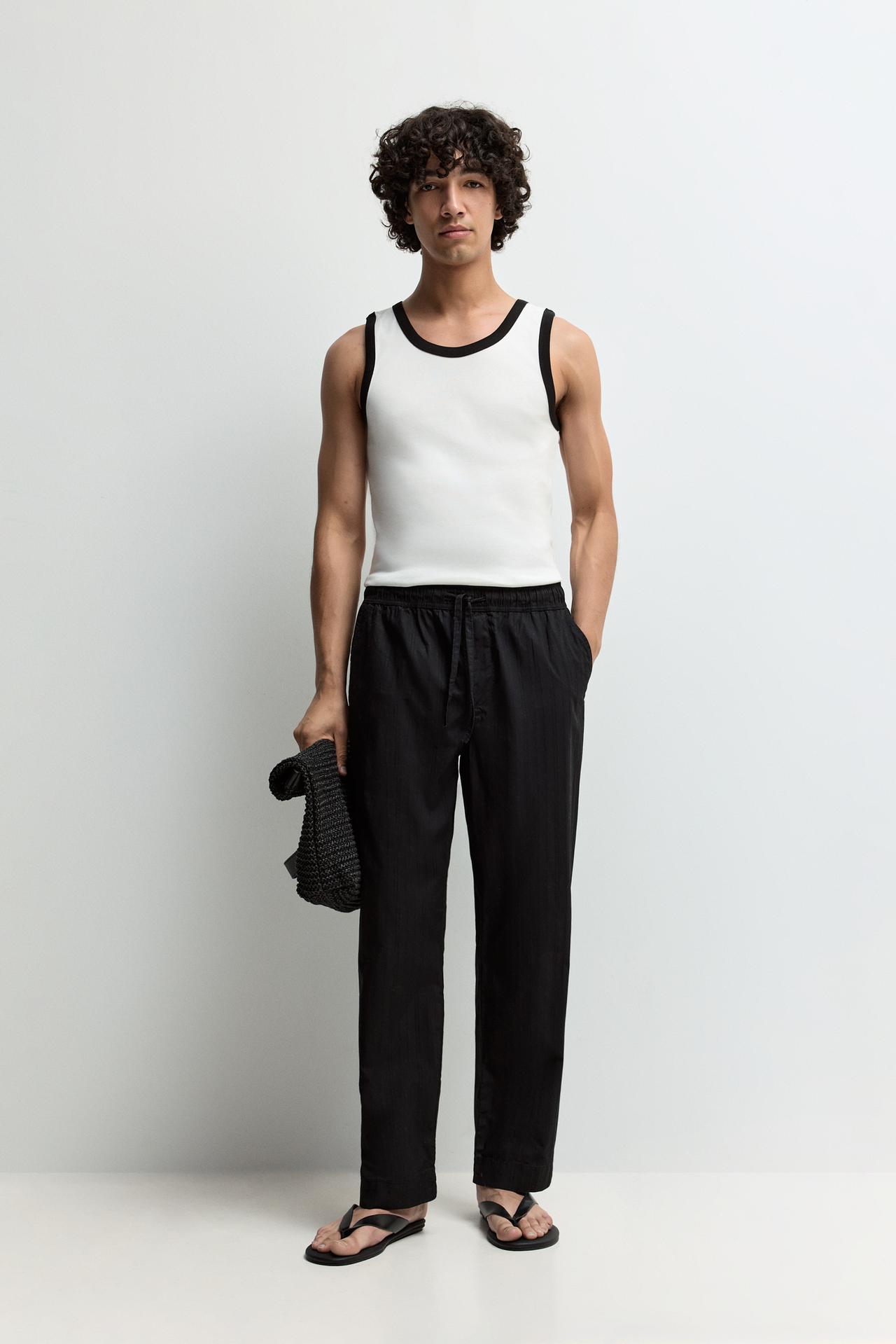 Contrast ribbed vest top — OFF WHITE