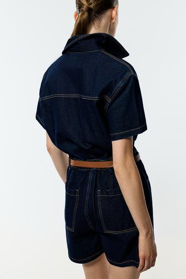Short denim jumpsuit — BLUE 4