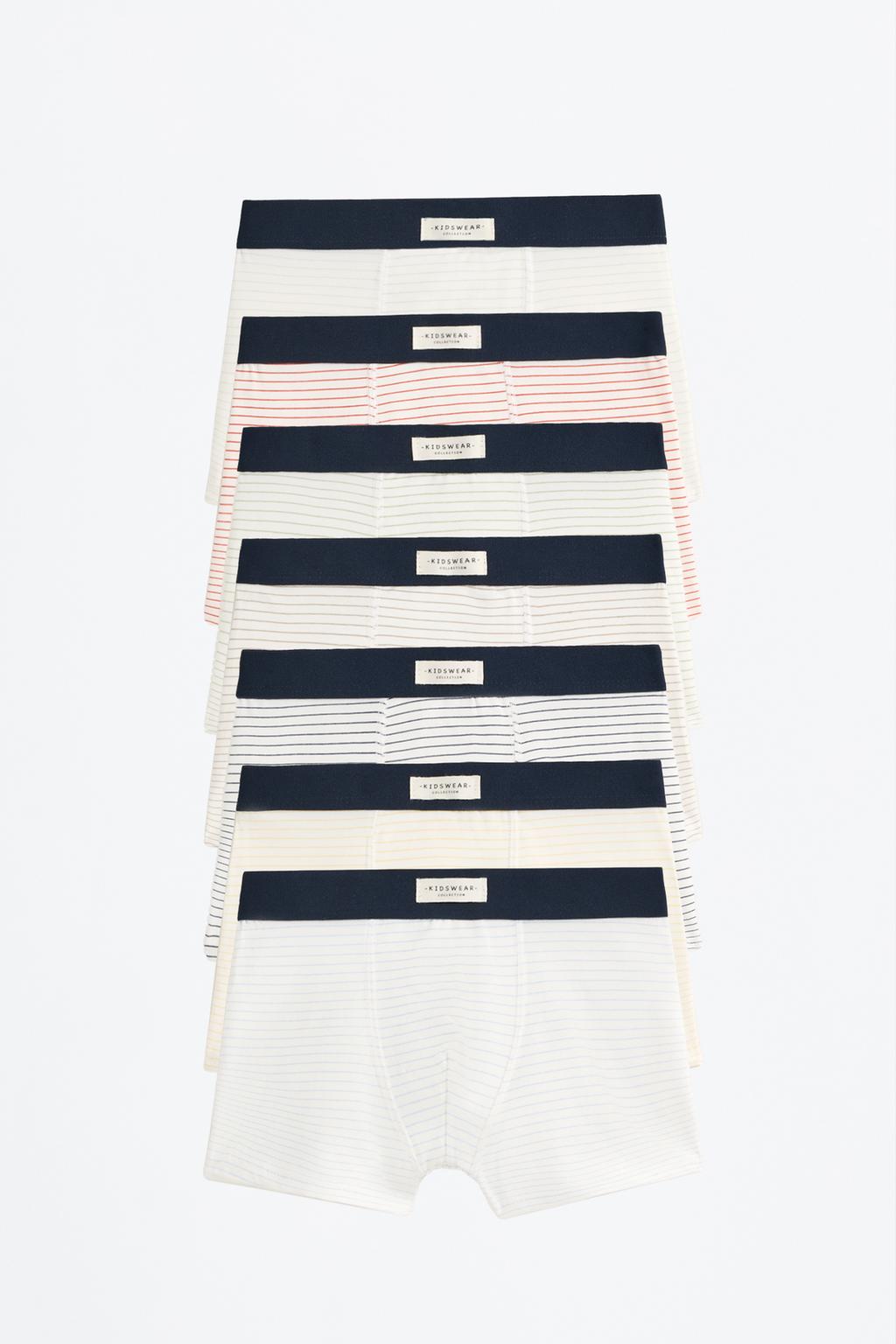 Conjunto de 7 boxers às riscas