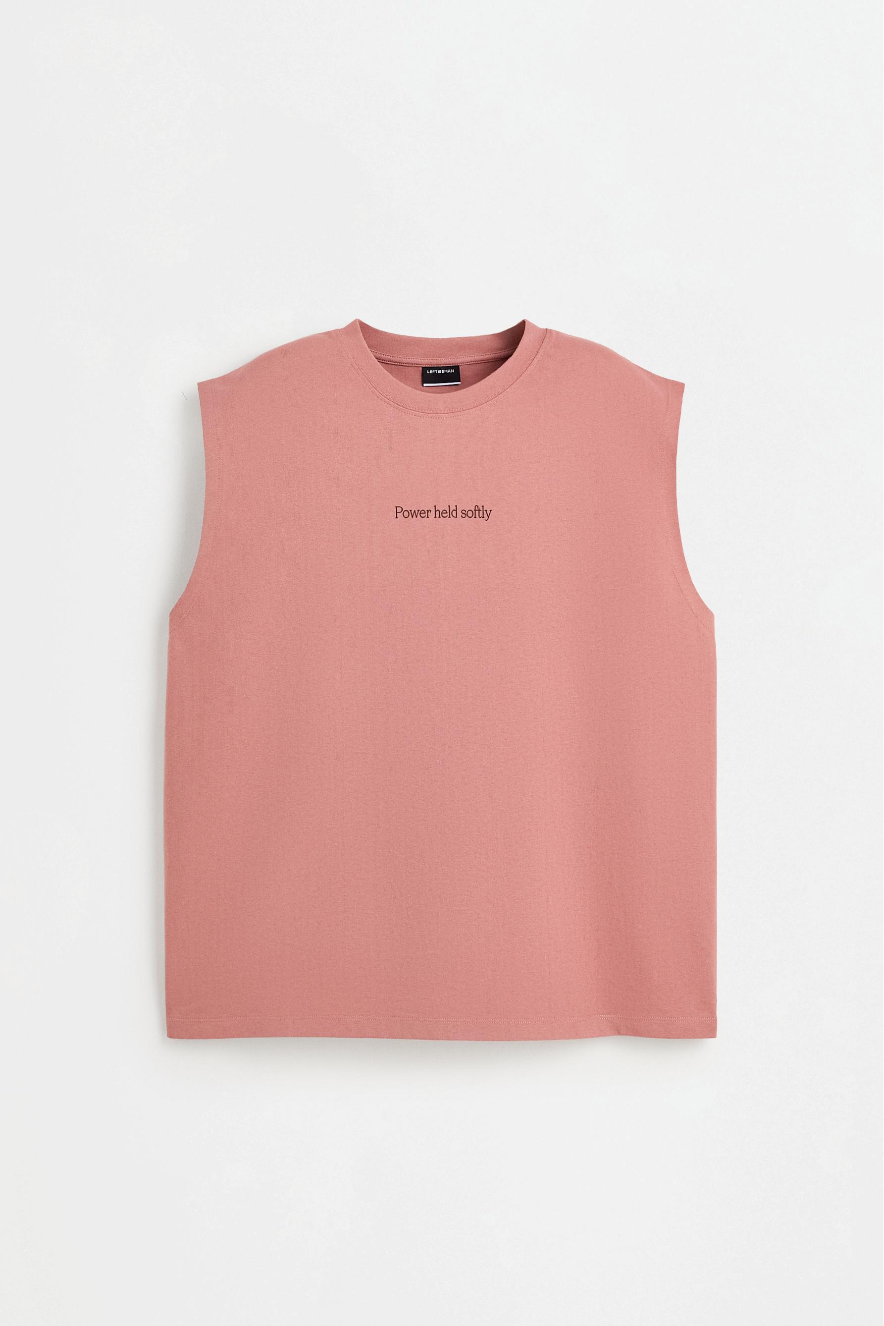 Sleeveless printed T-shirt — DUSTY PINK