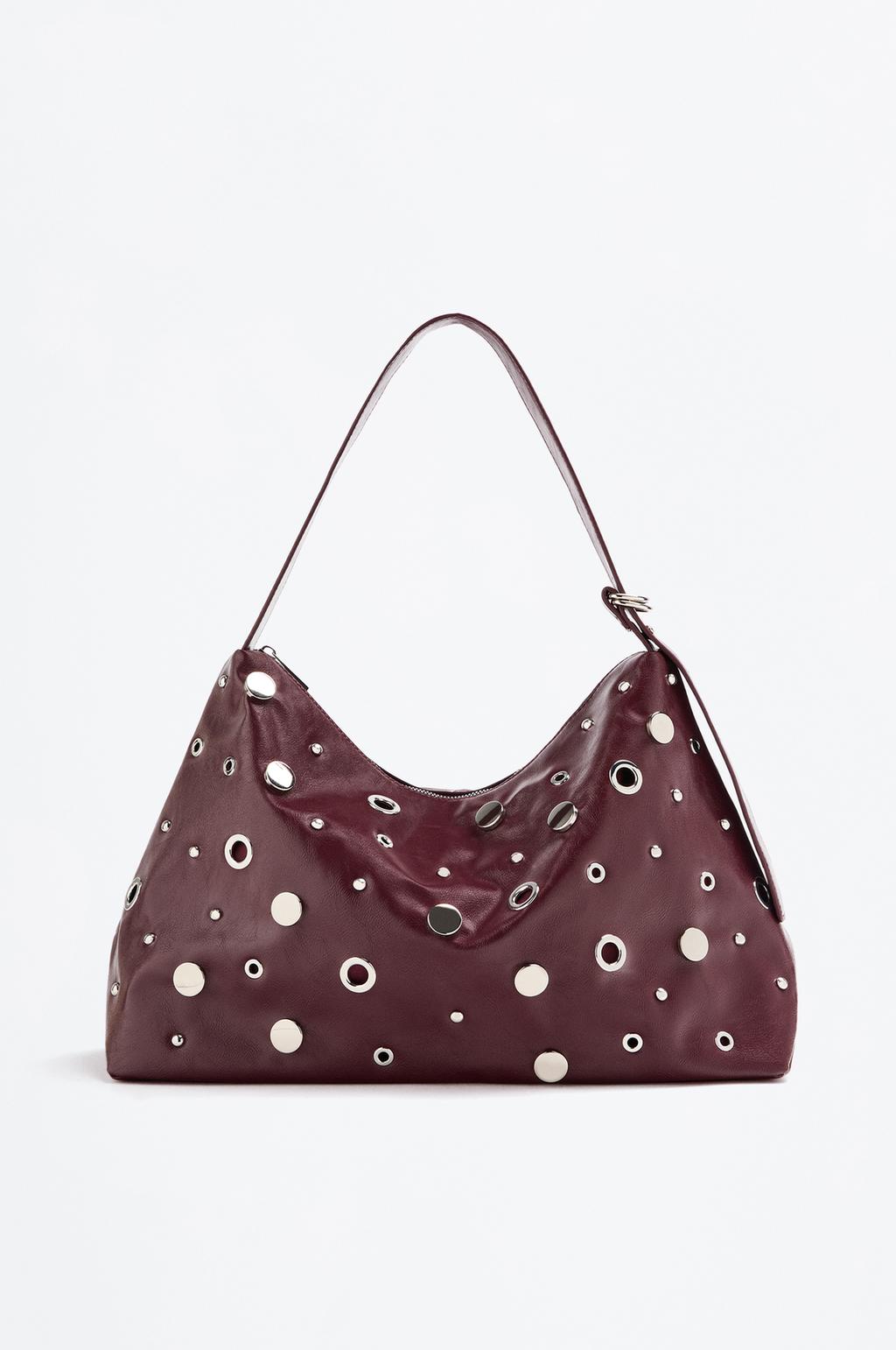 Stud and eyelet shopper bag