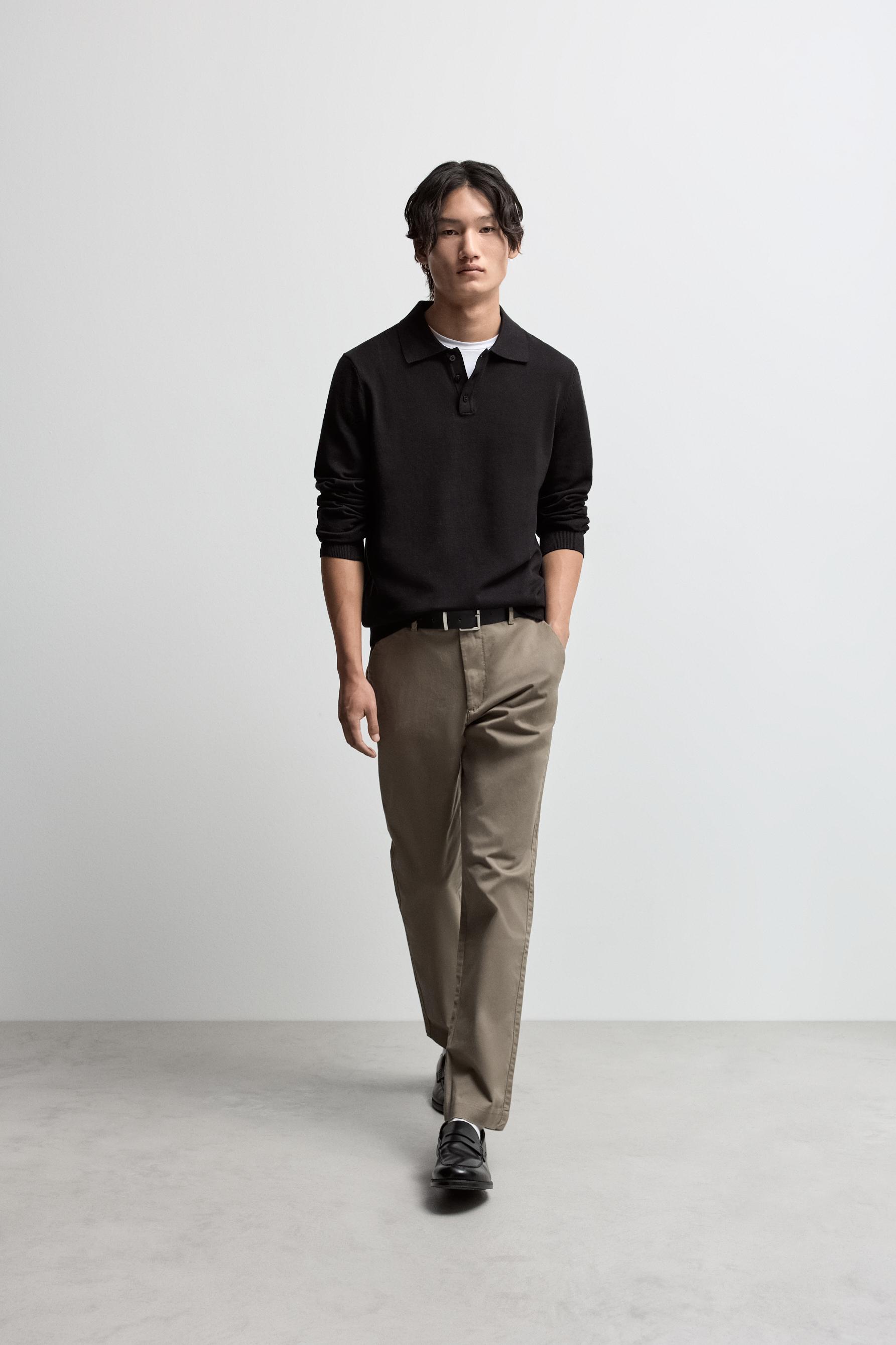 Slim fit chino trousers — KHAKI