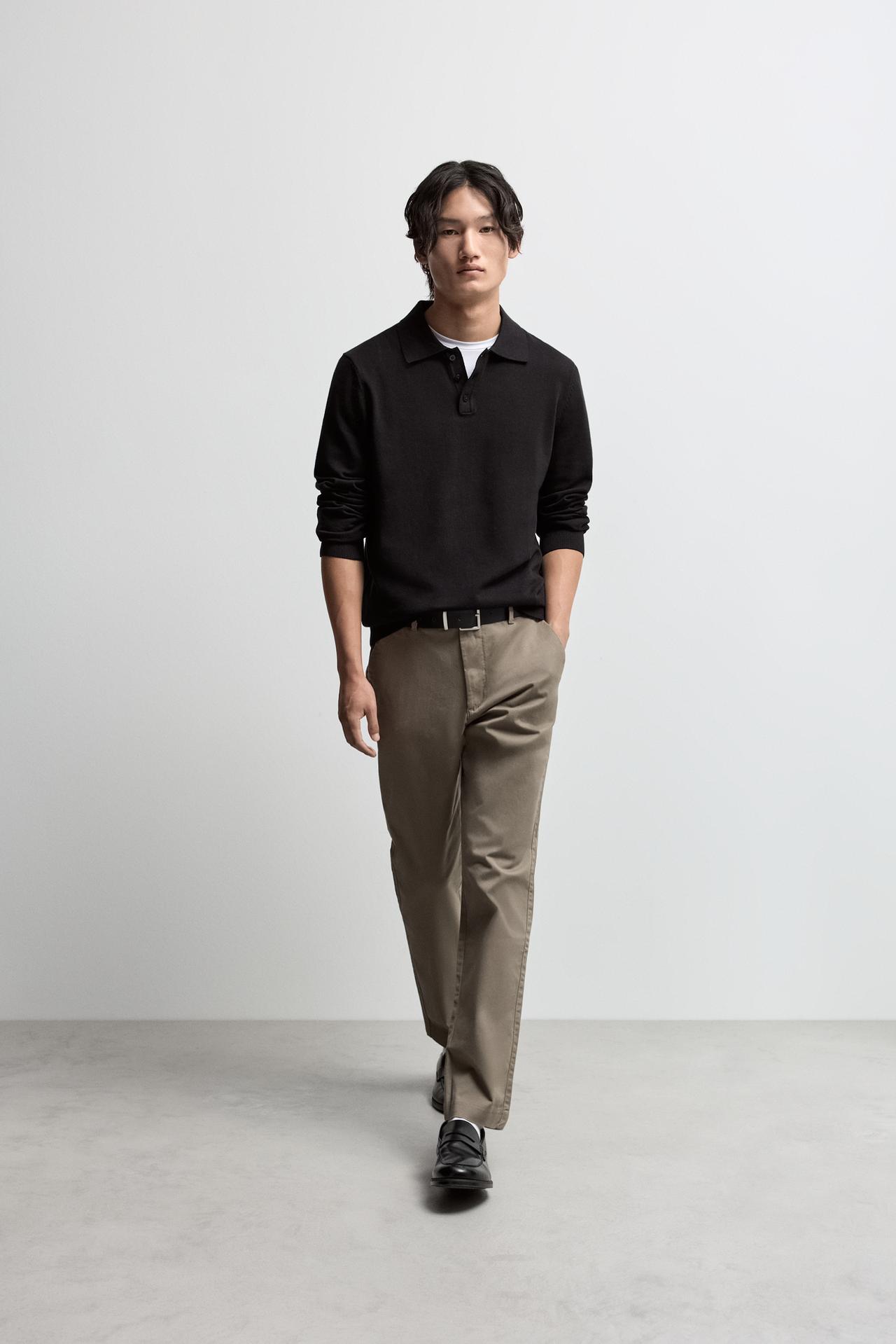 Slim fit chino trousers — KHAKI