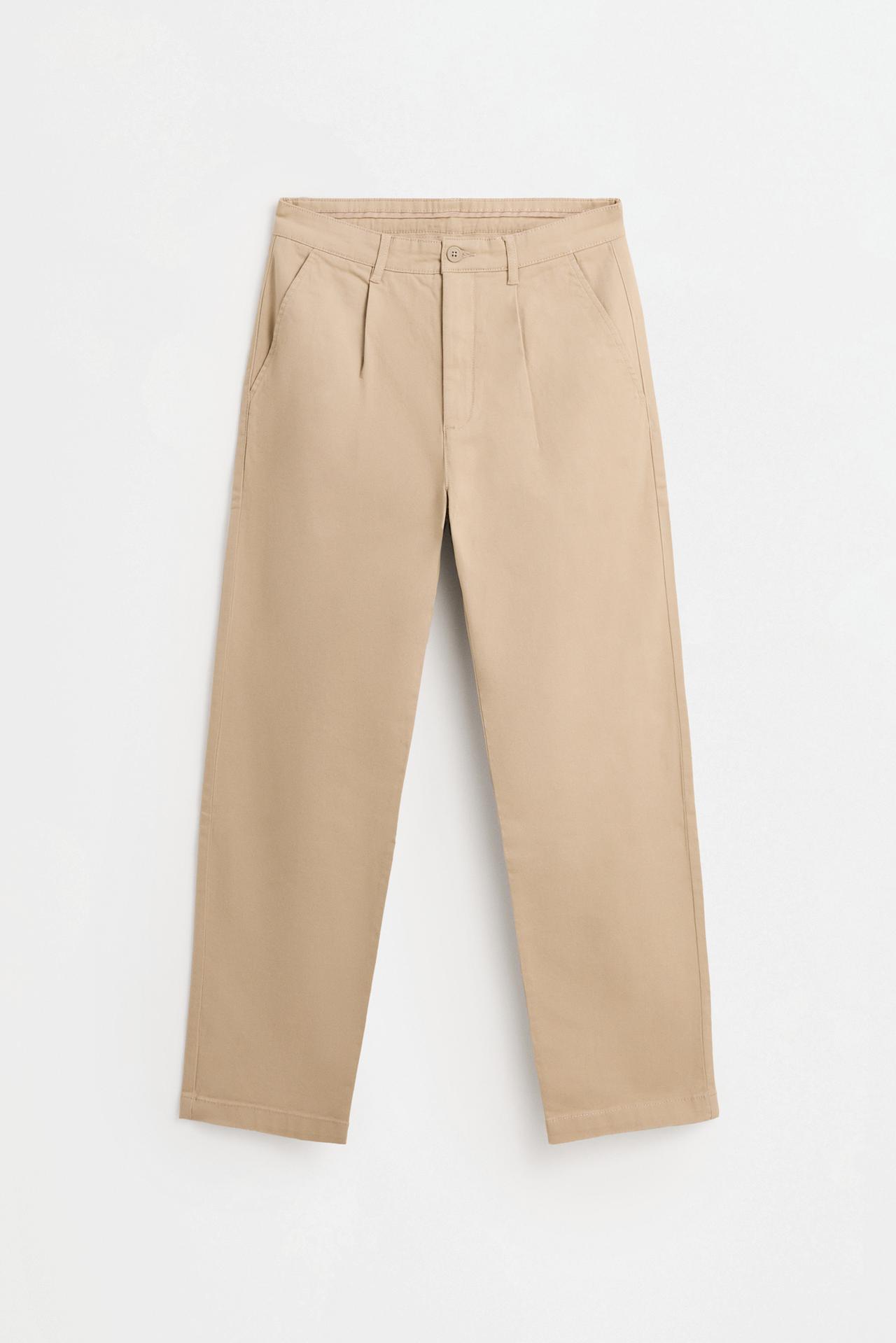 Relaxed fit chino trousers — BEIGE