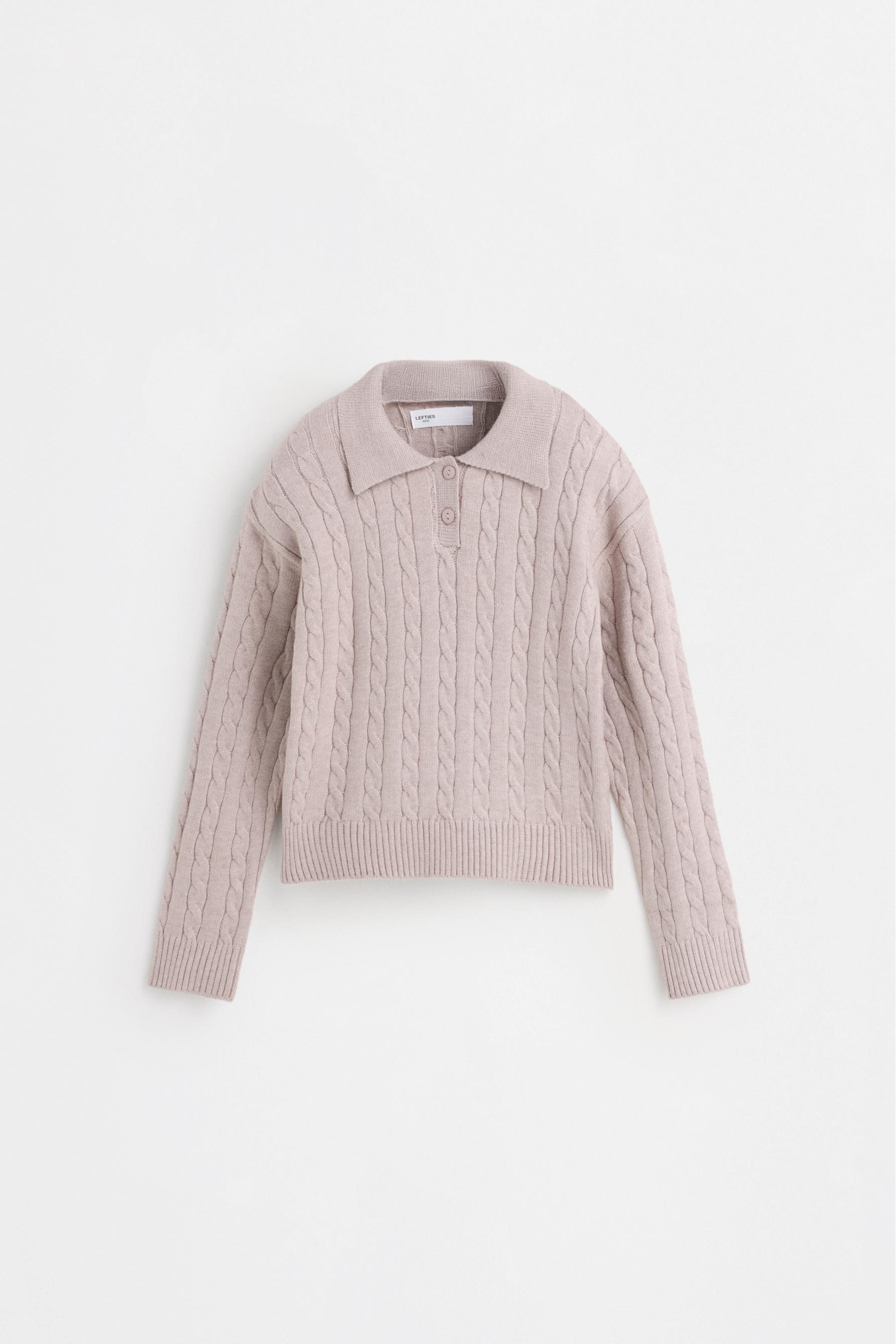 Knit polo and skirt set — MINK