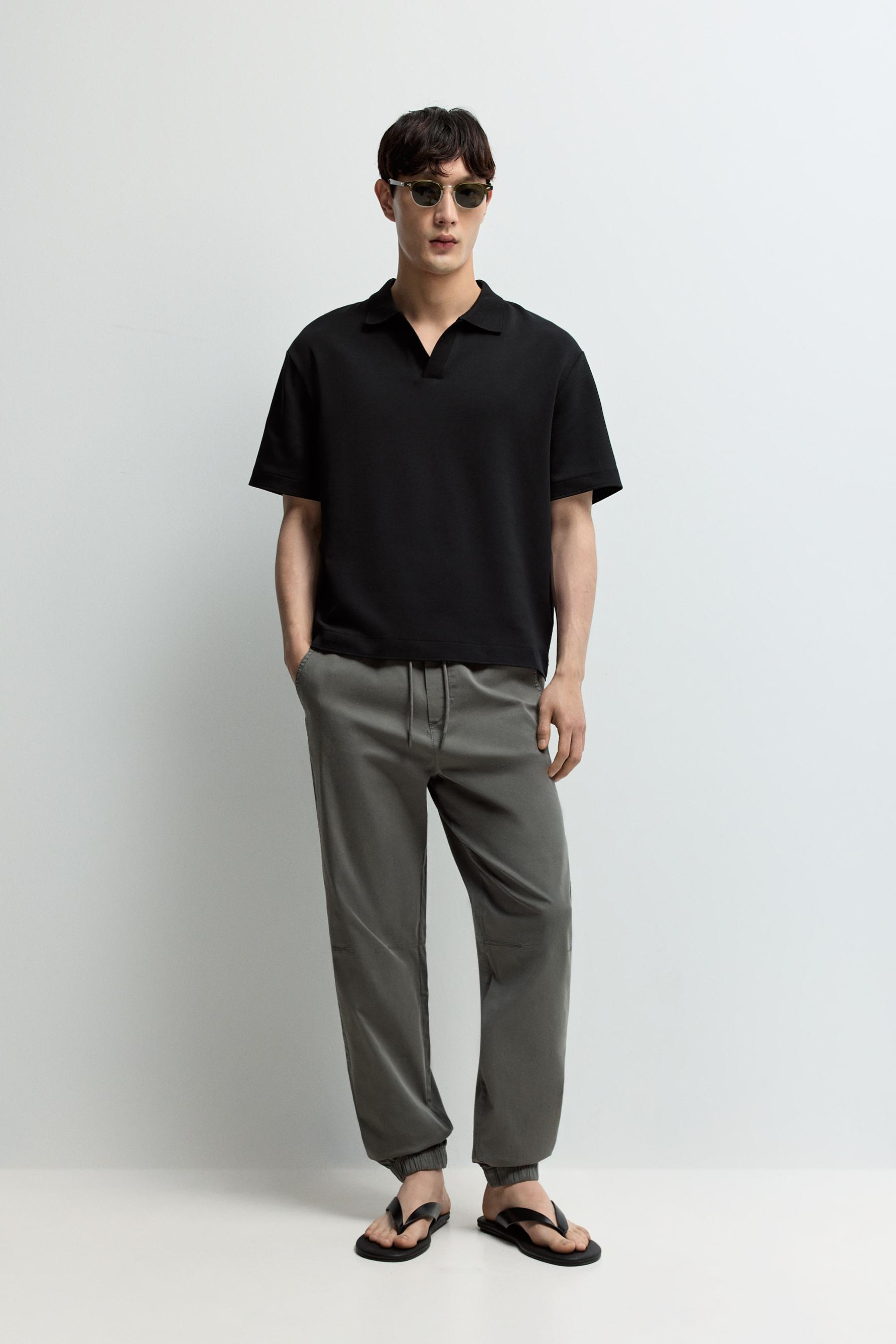 Elastic hem joggers — DARK GREEN