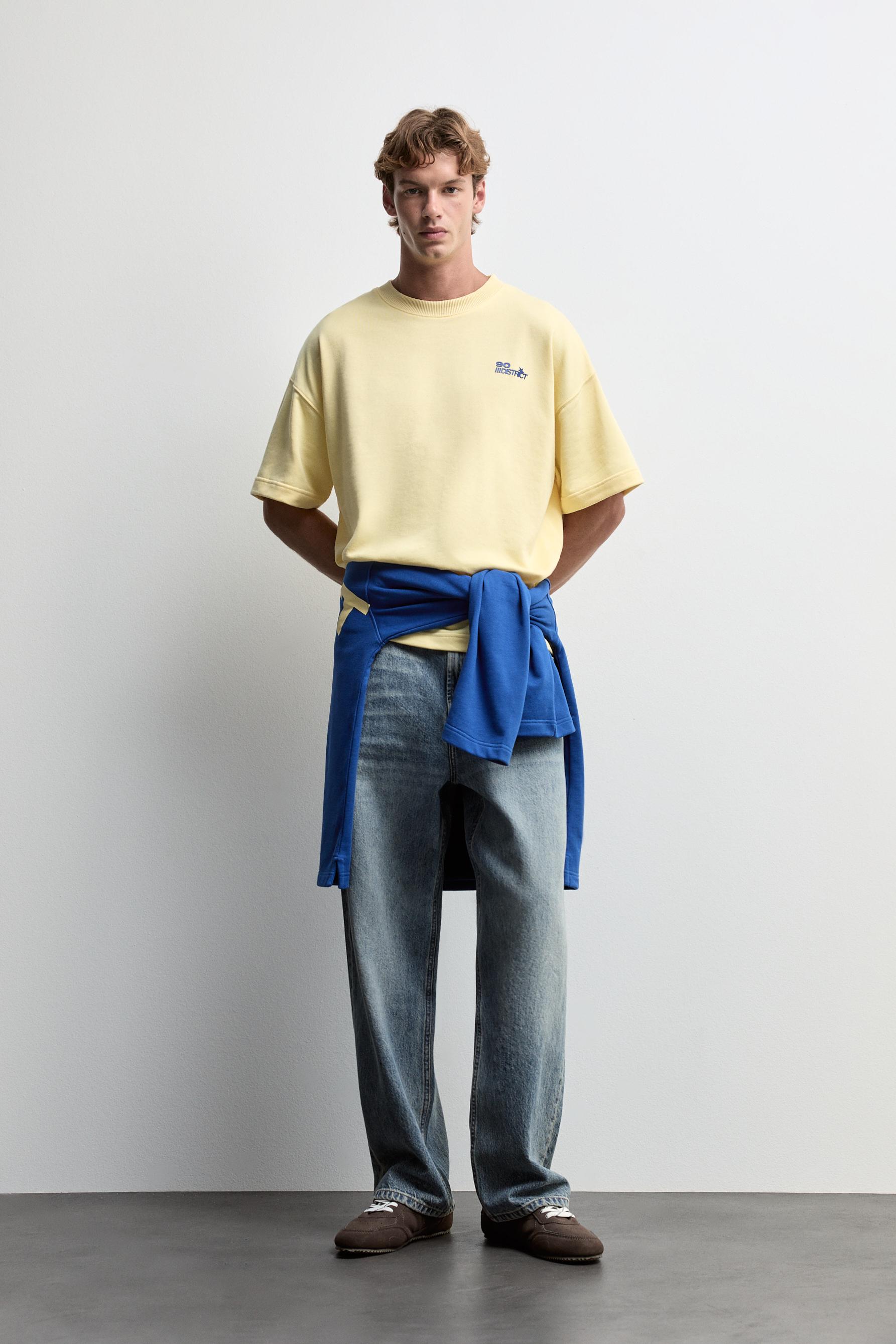 Oversize text T-shirt — YELLOW