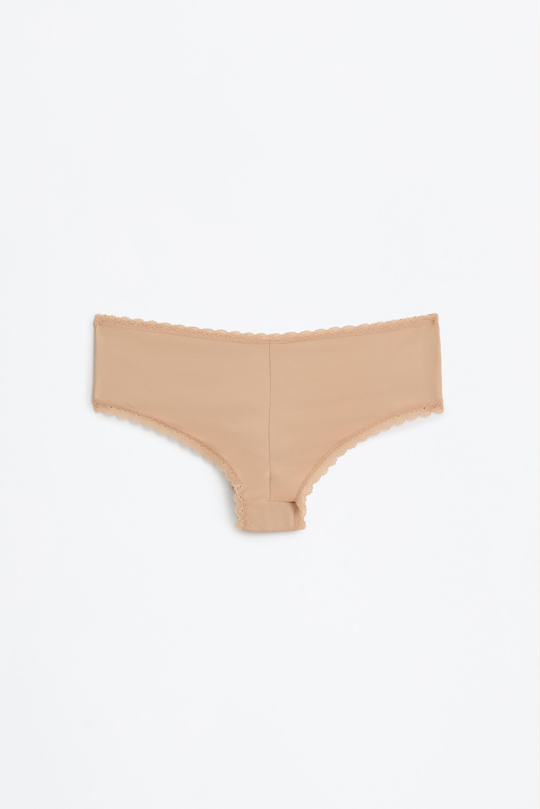 Pack of 3 microfibre hipster briefs — BEIGE