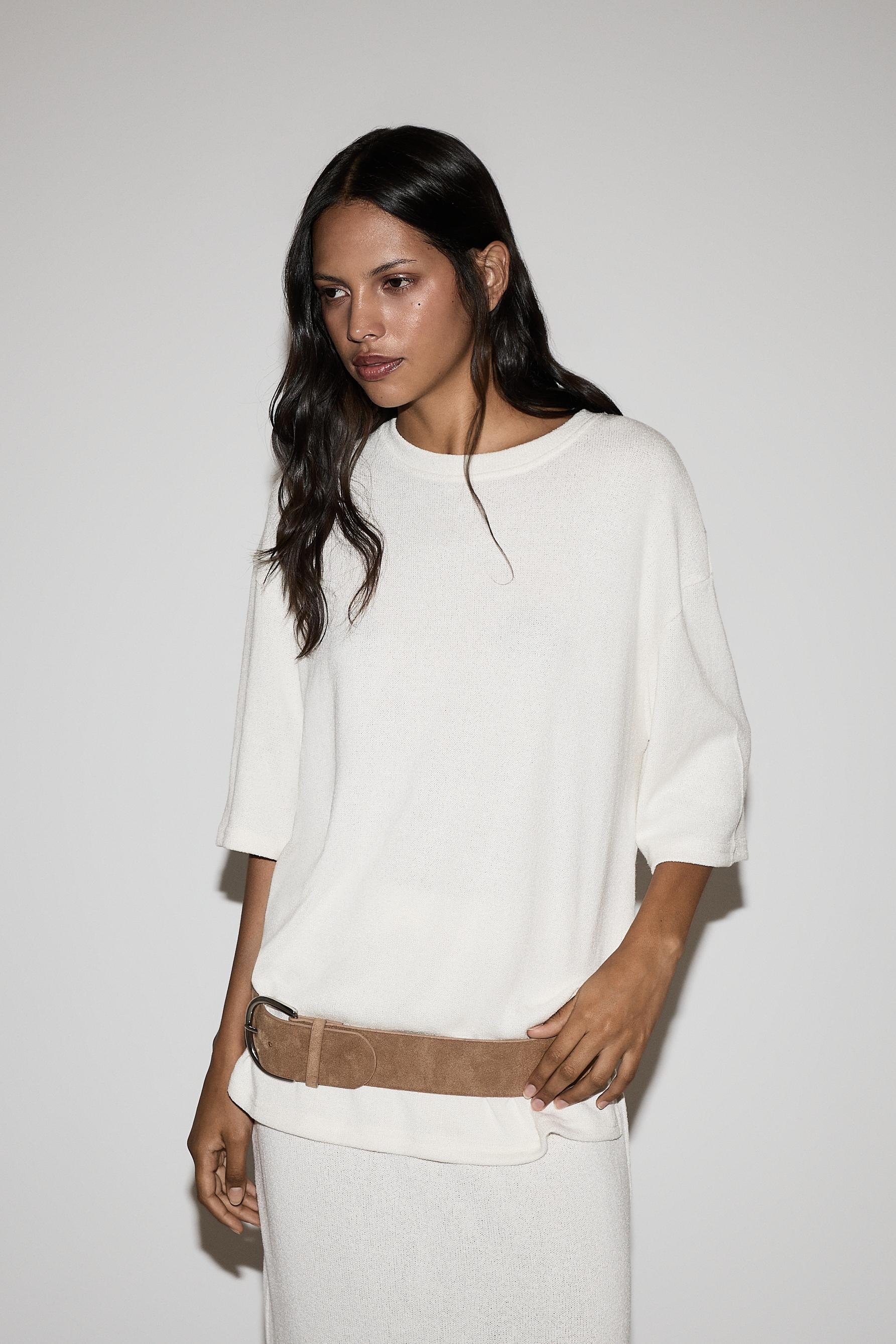 Oversize rustic T-shirt — OFF WHITE