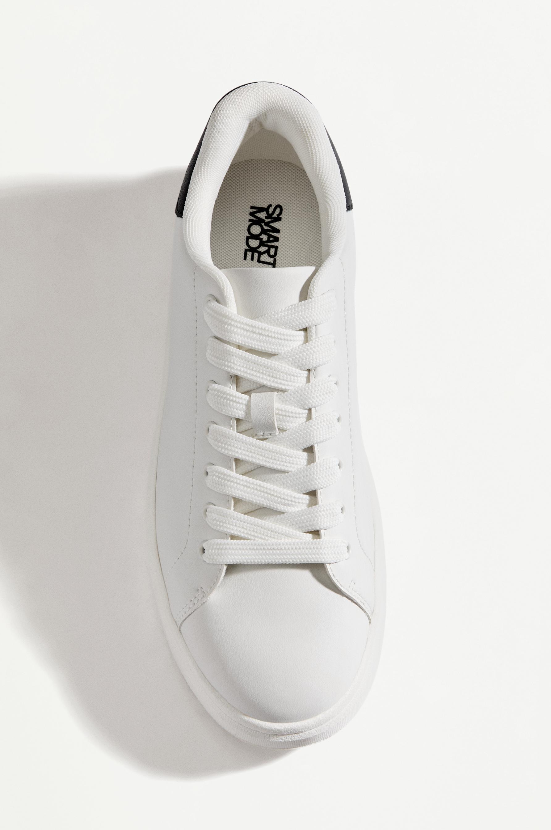 Contrast heel counter slipper — WHITE