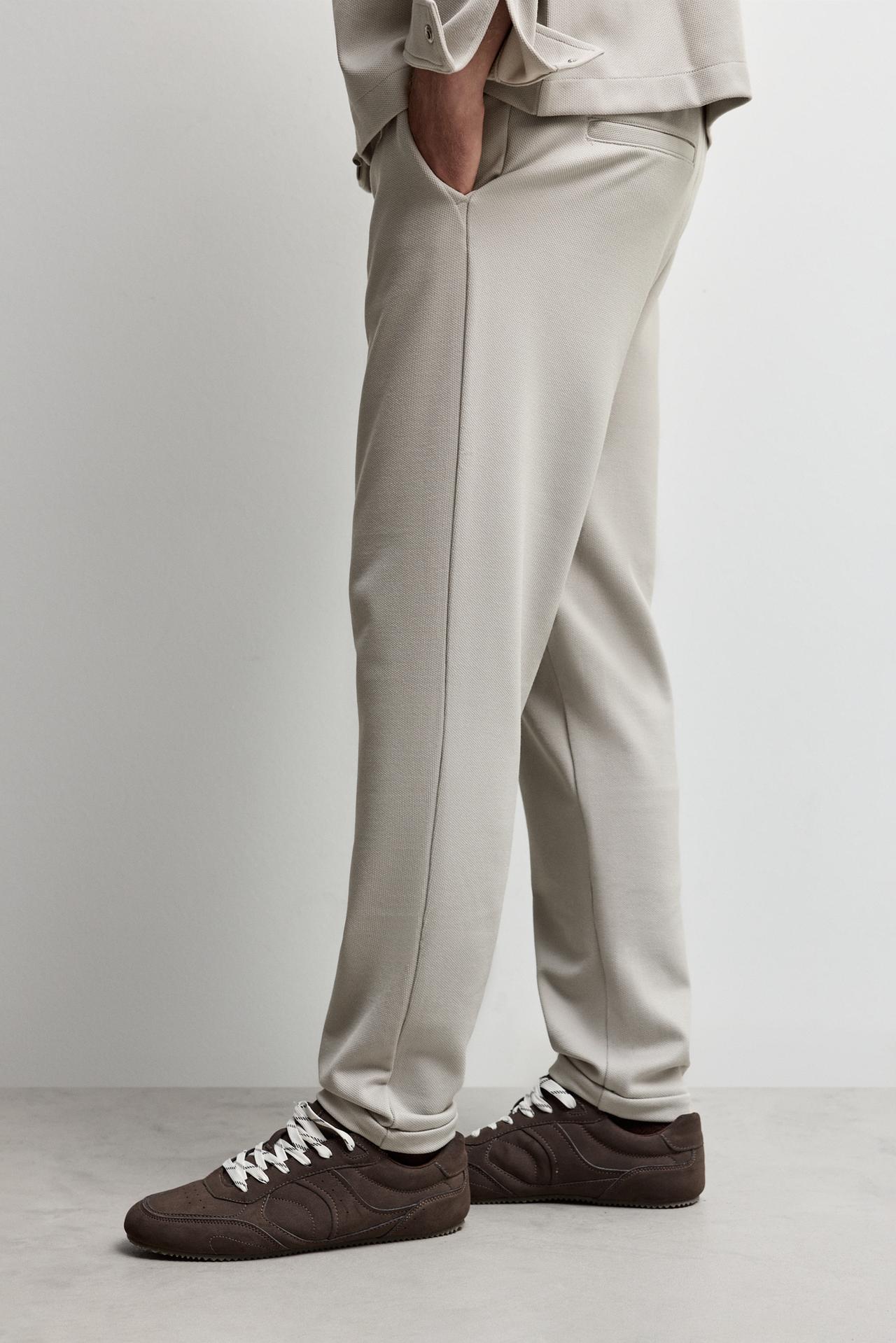 Piqué joggers — PALE GREY