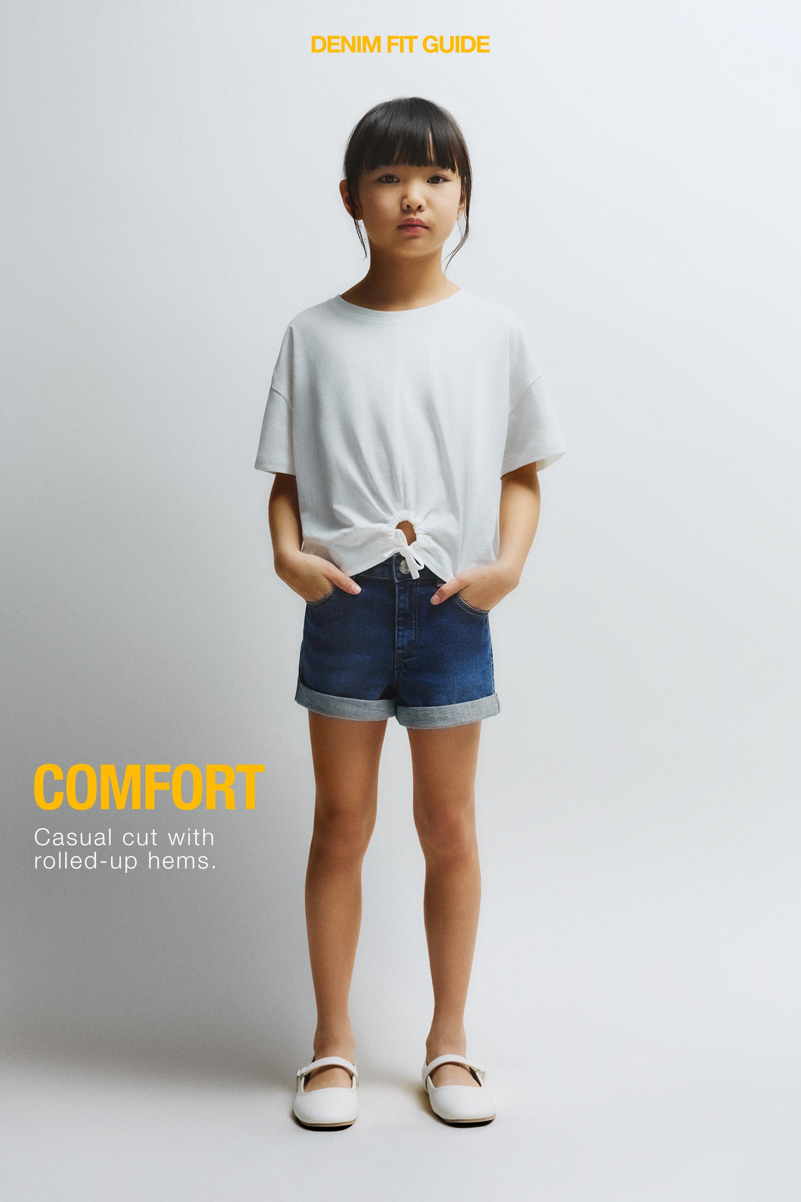 Stretch denim shorts — MEDIUM BLUE