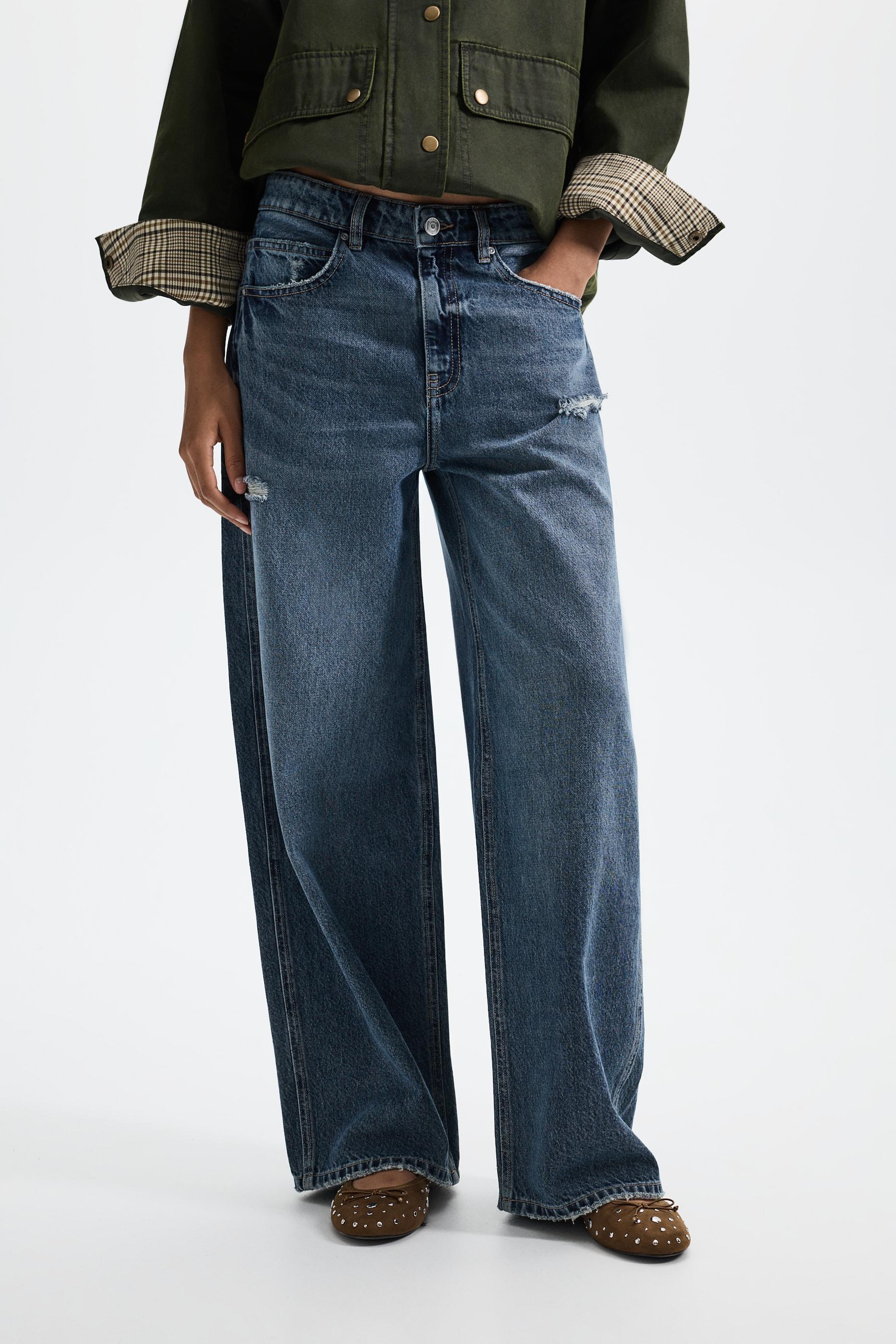 Distressed baggy jeans — INK BLUE