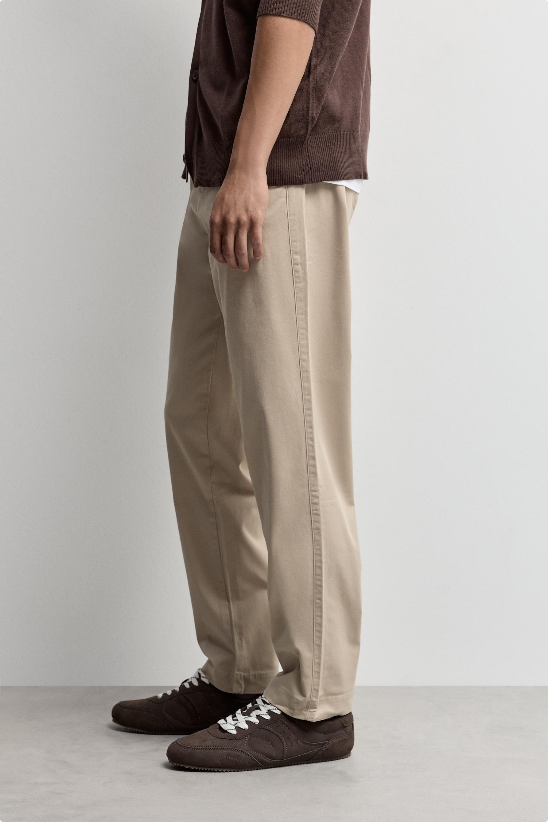 Slim fit chino trousers — BEIGE