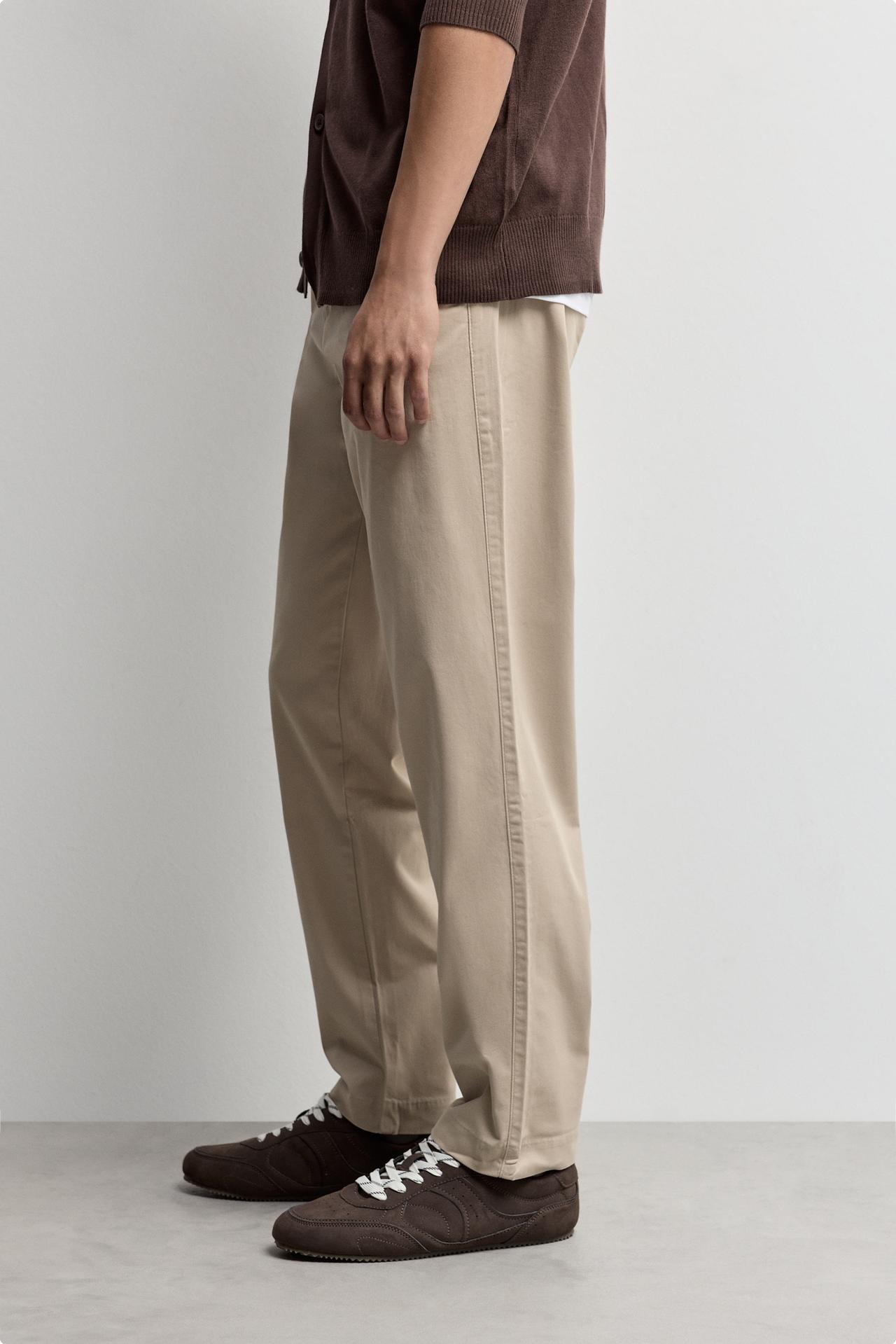 Slim fit chino trousers — BEIGE