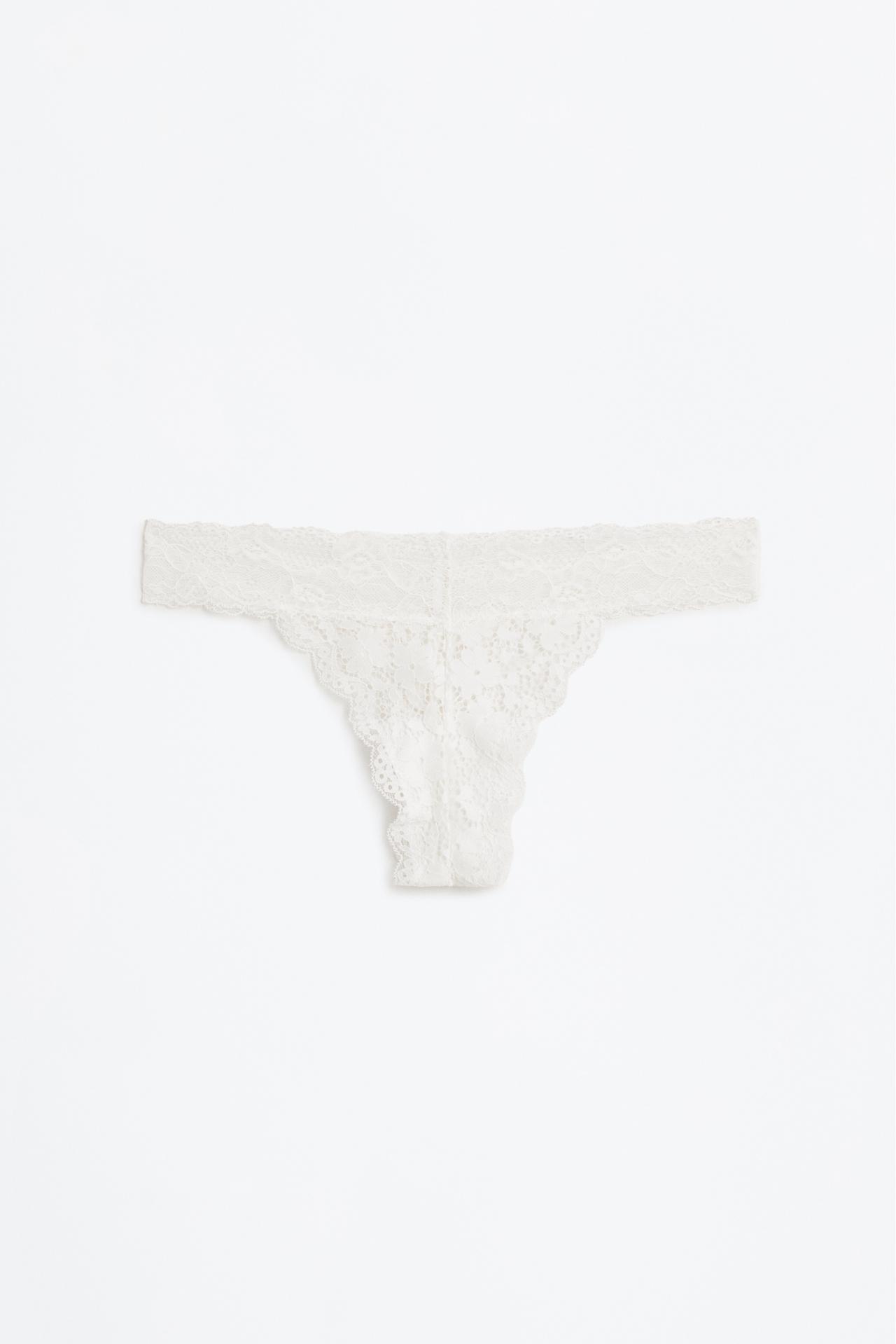 Lace thong — WHITE