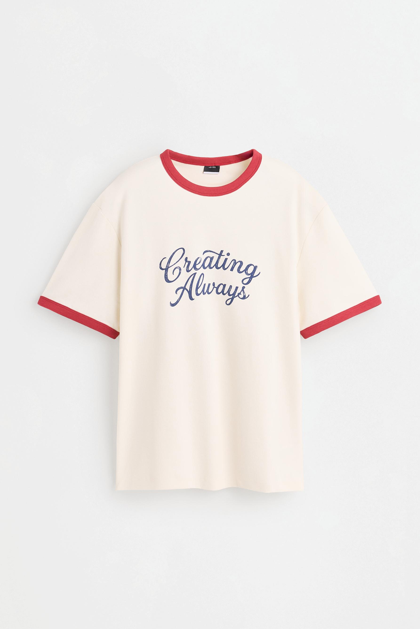 Printed contrast T-shirt — BUTTER