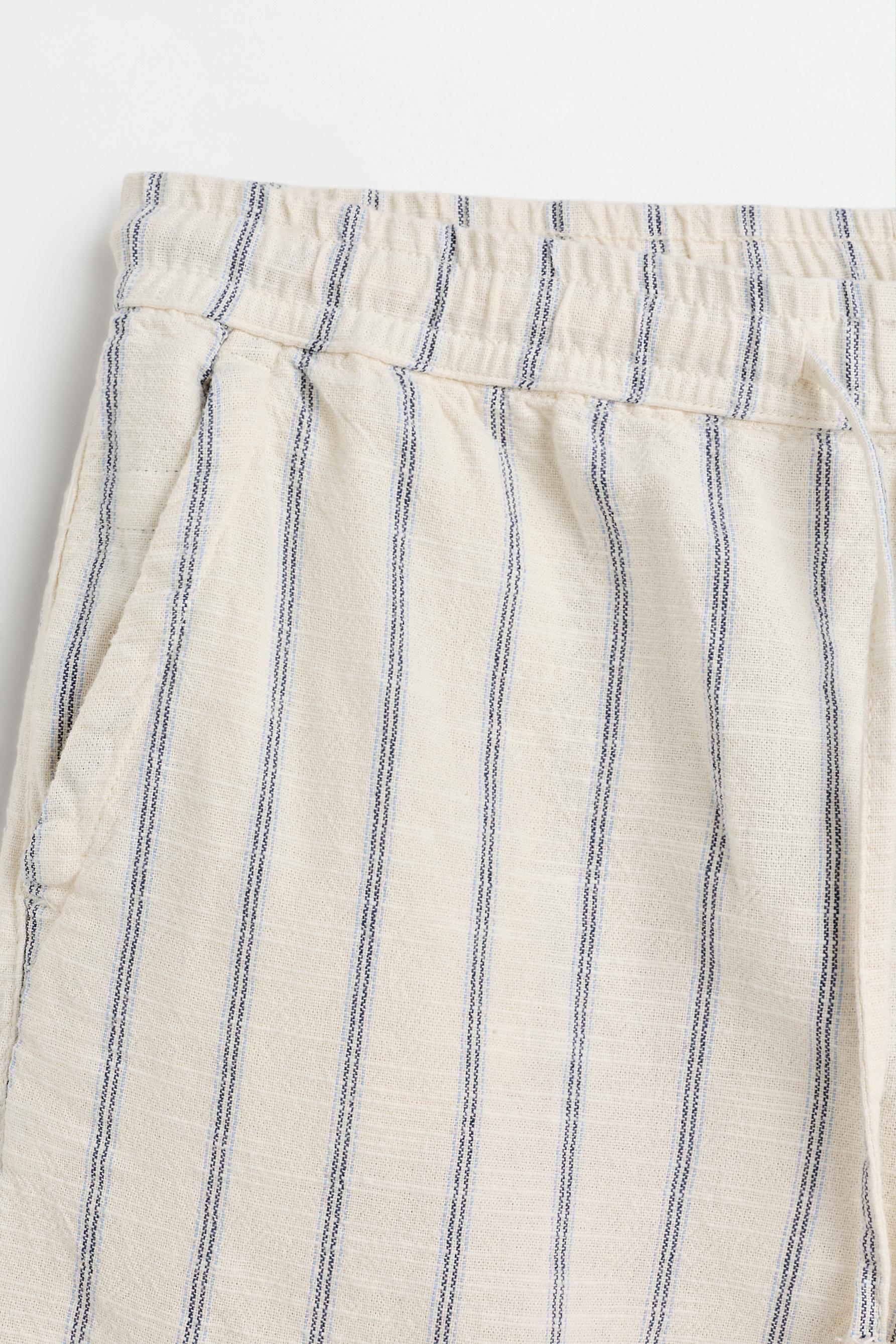 Rustic striped Bermuda shorts — OFF WHITE