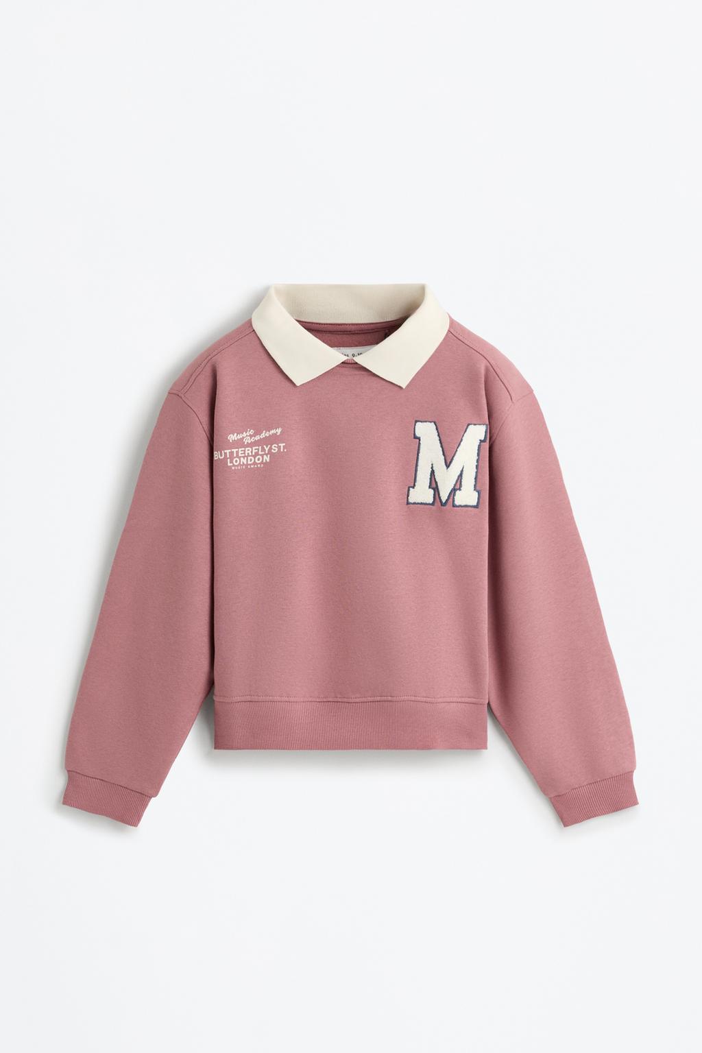 Sweatshirt with polo collar