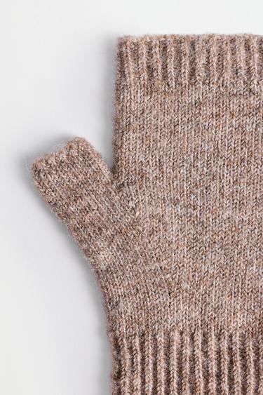 Long mitten gloves — TAUPE BROWN 2