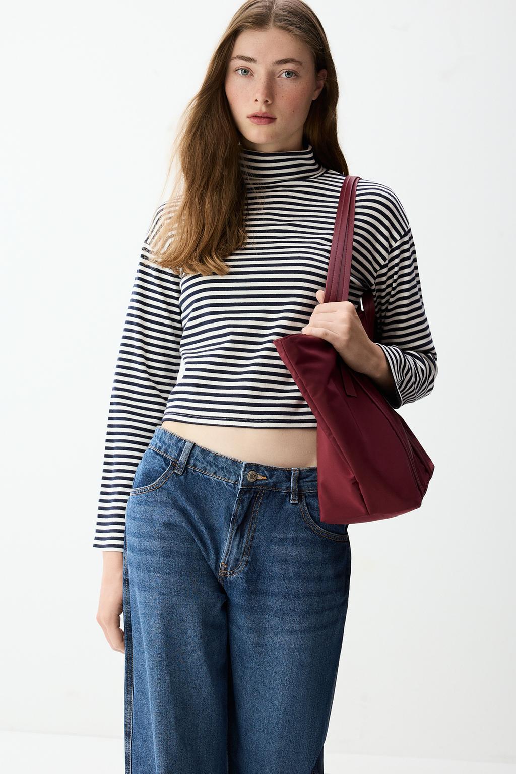 Striped roll neck T-shirt