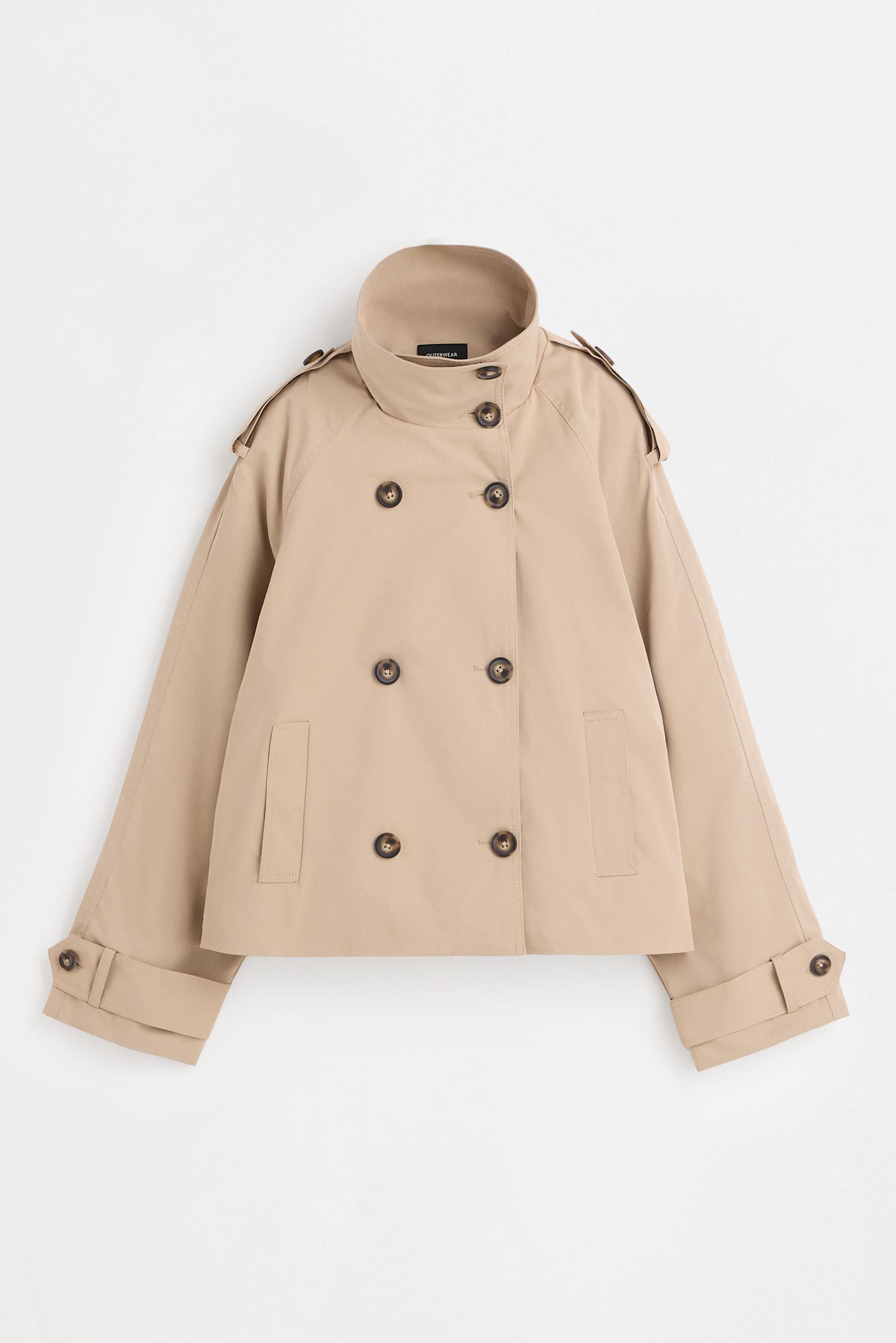 Short trench coat — BEIGE