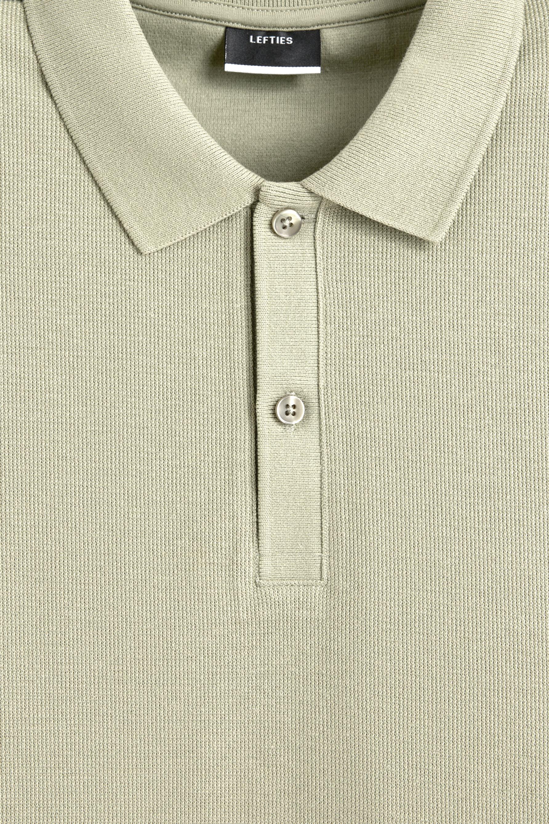 Basic textured polo shirt — APPLE GREEN