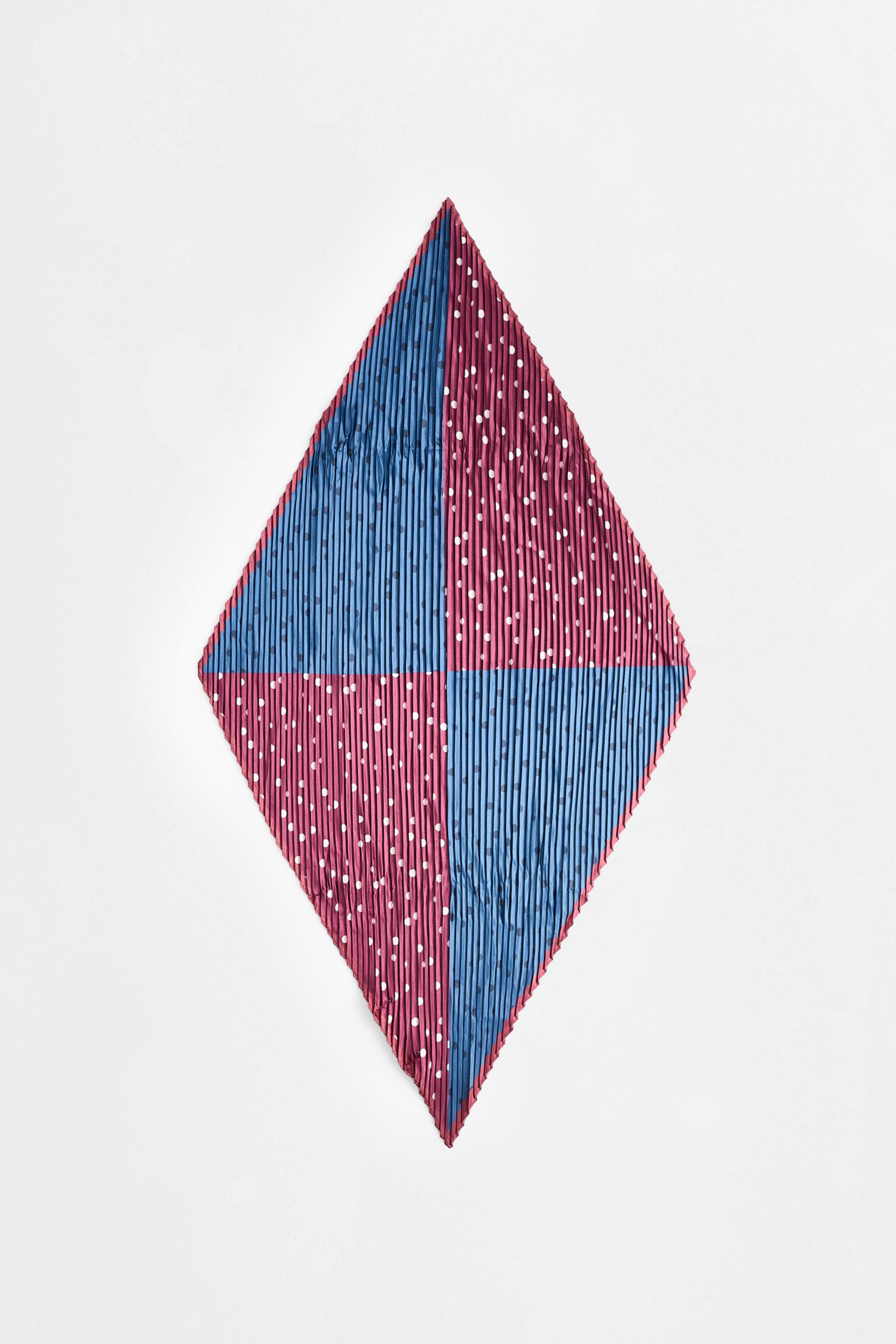 Pleated print scarf — BURGUNDY
