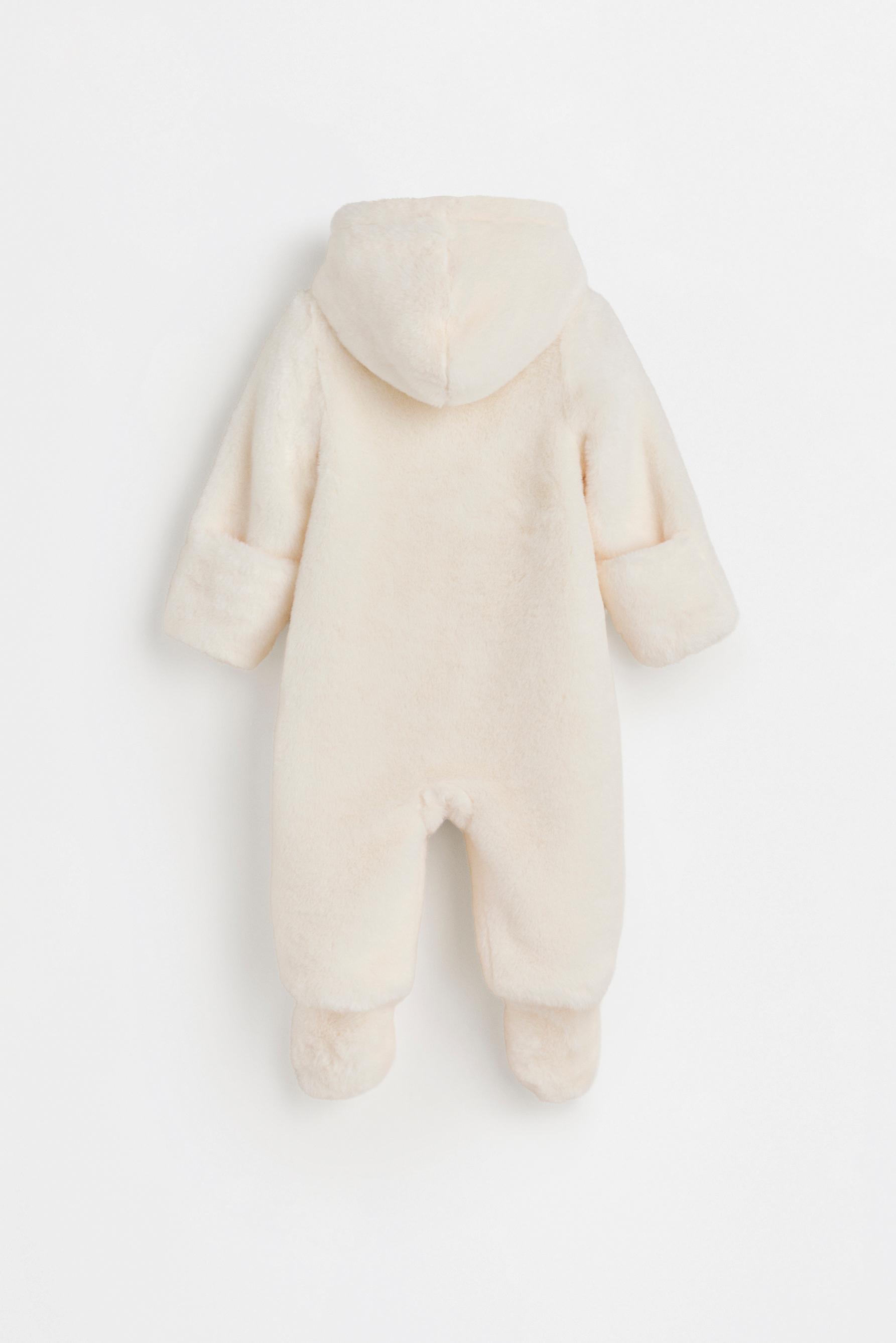 Faux fur one-piece suit — ECRU