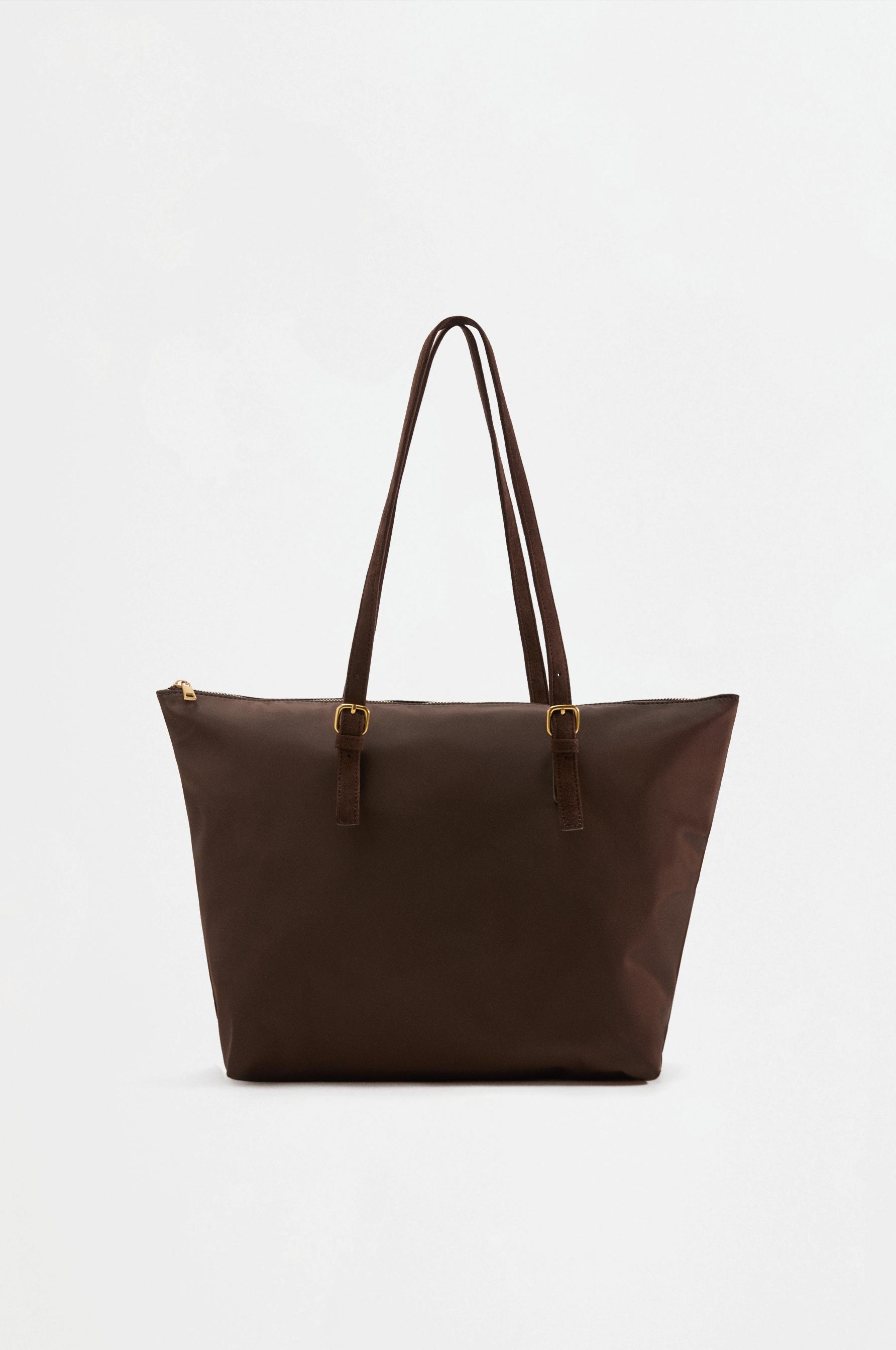 Nylon shopper bag — BROWN