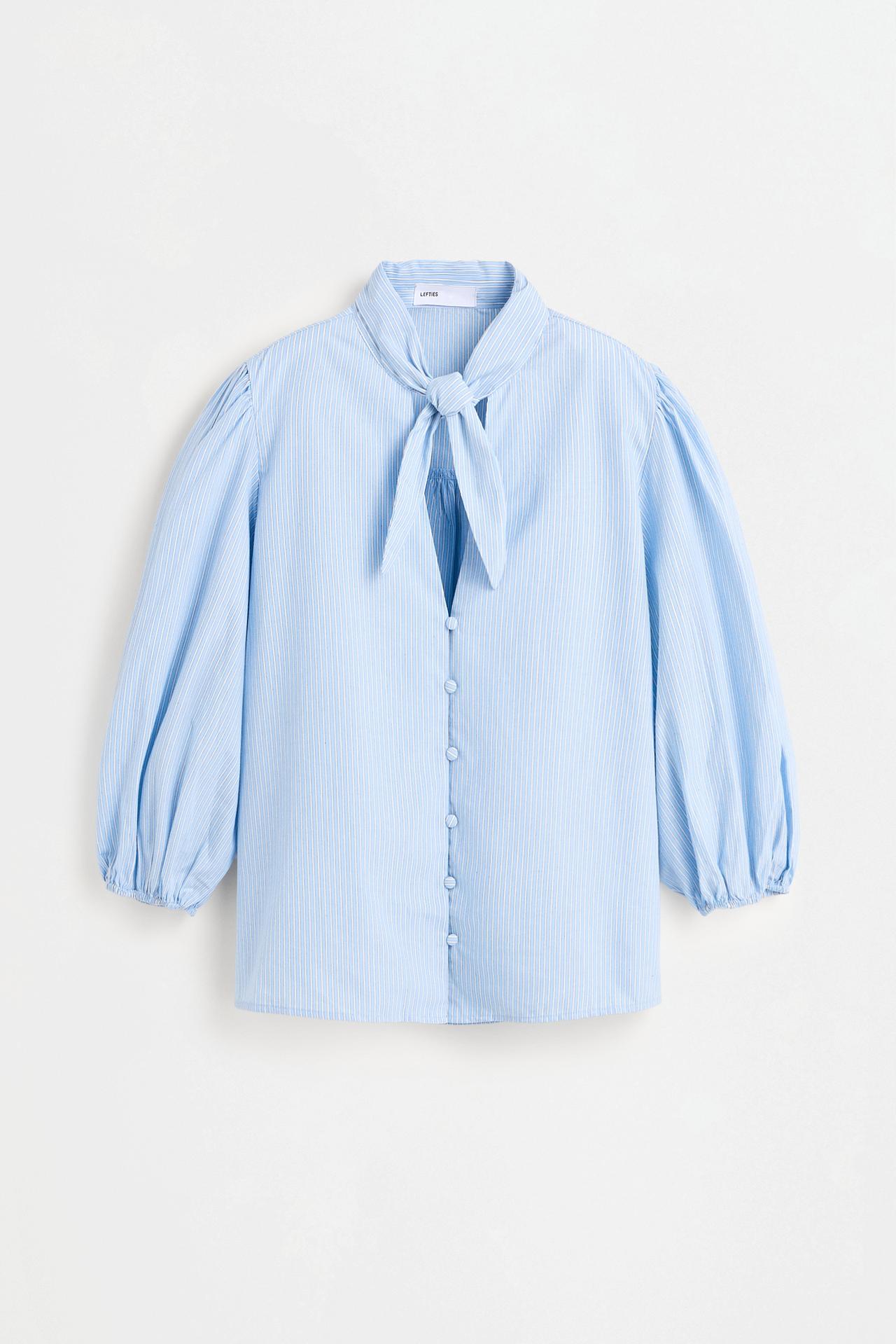 Tie-neck shirt — PALE BLUE
