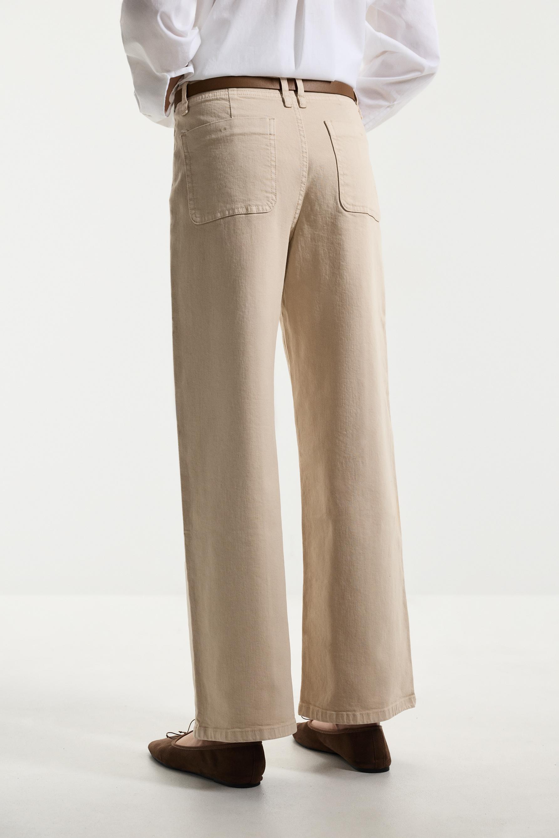 Straight leg seam detail jeans — MEDIUM CAMEL