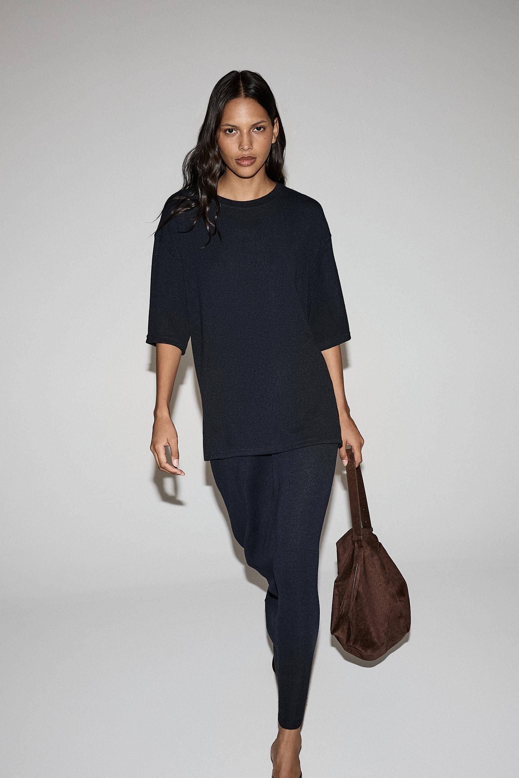 Oversize rustic T-shirt — NAVY