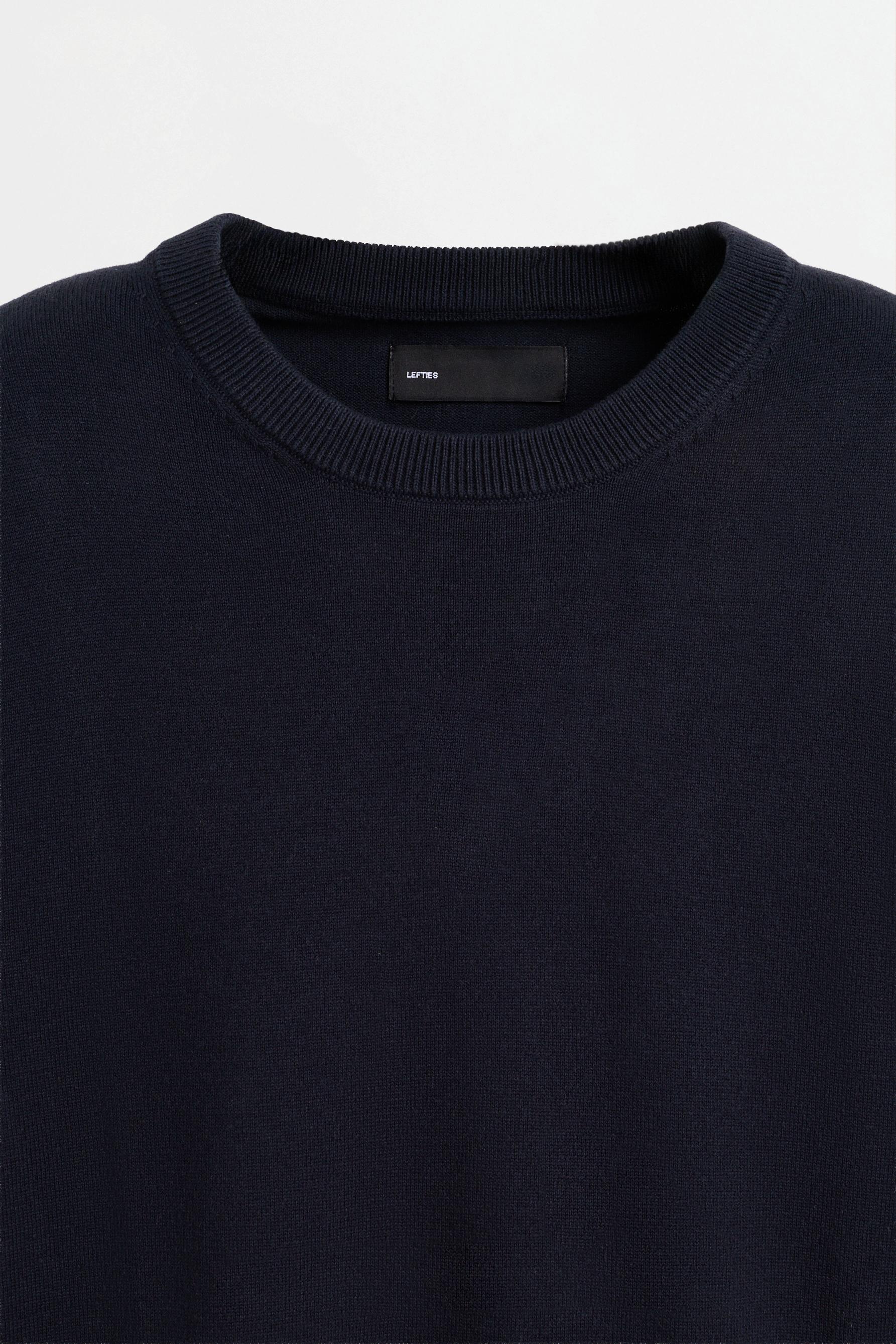 Basic round neck sweater — NAVY
