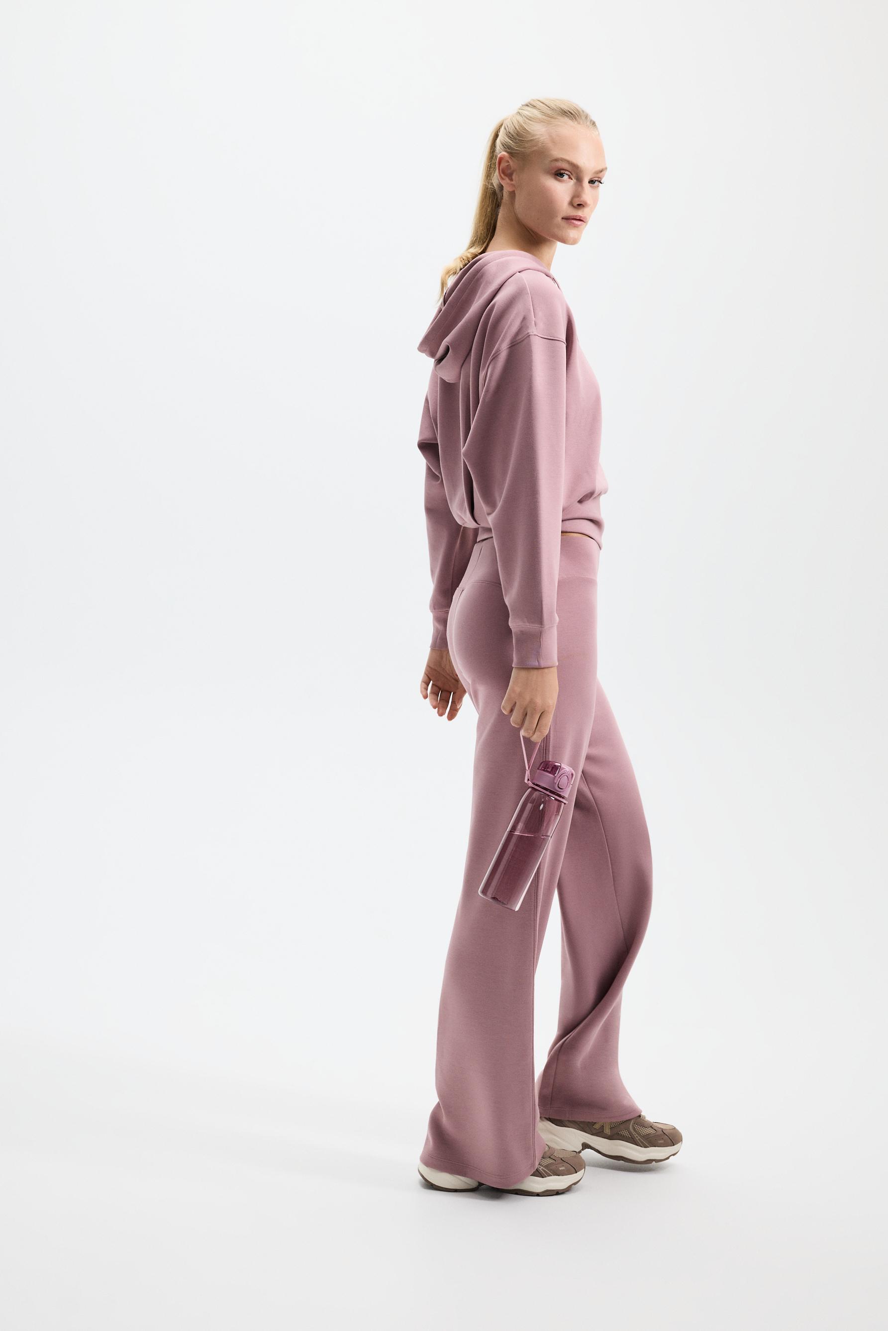 Flowing flared tracksuit trousers — PINK